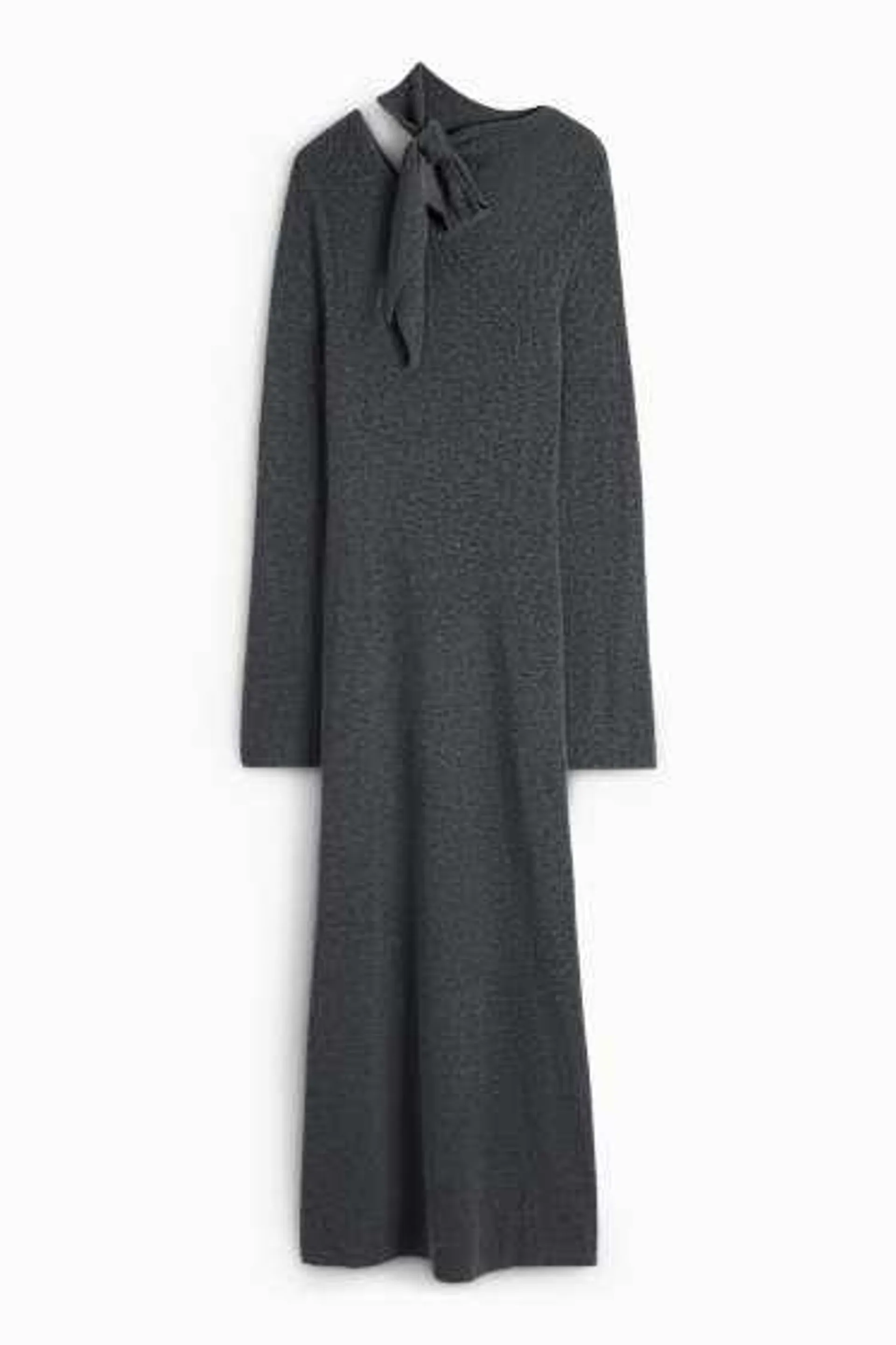 Knitted dress with knot detail - ribbed