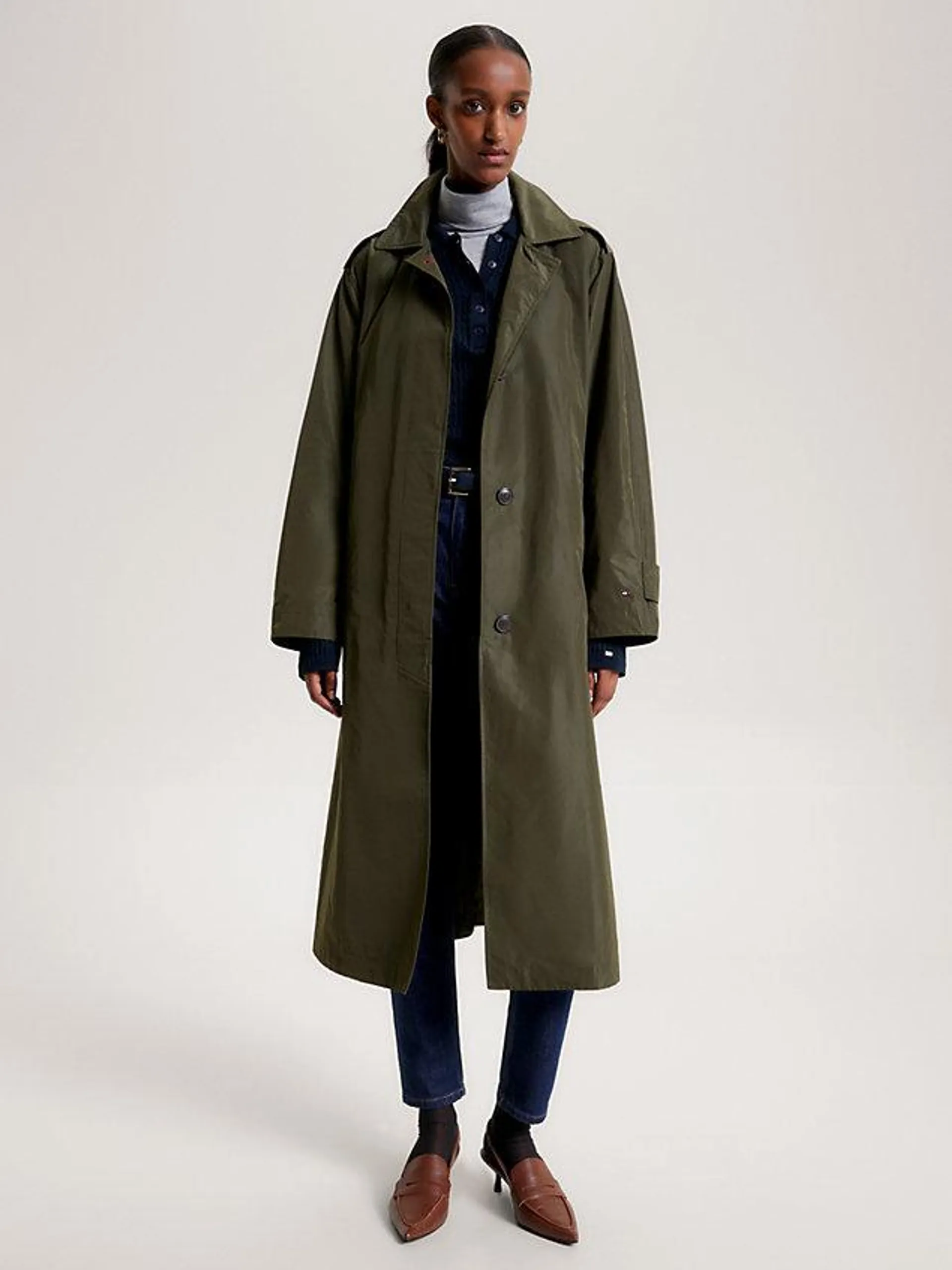 Recycled Concealed Closure Trench Coat