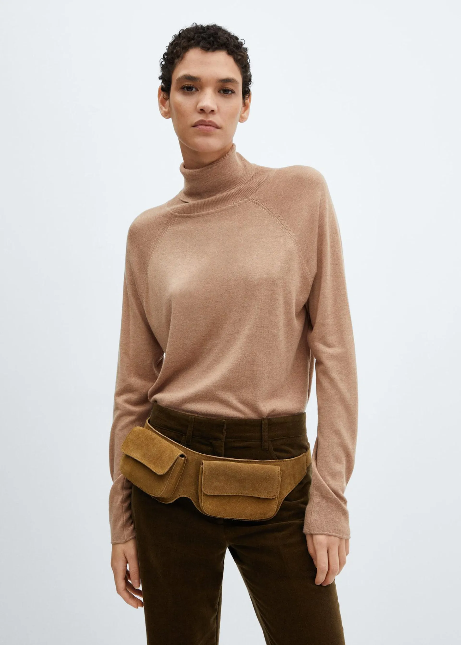 Pull-over maille fine col roulé