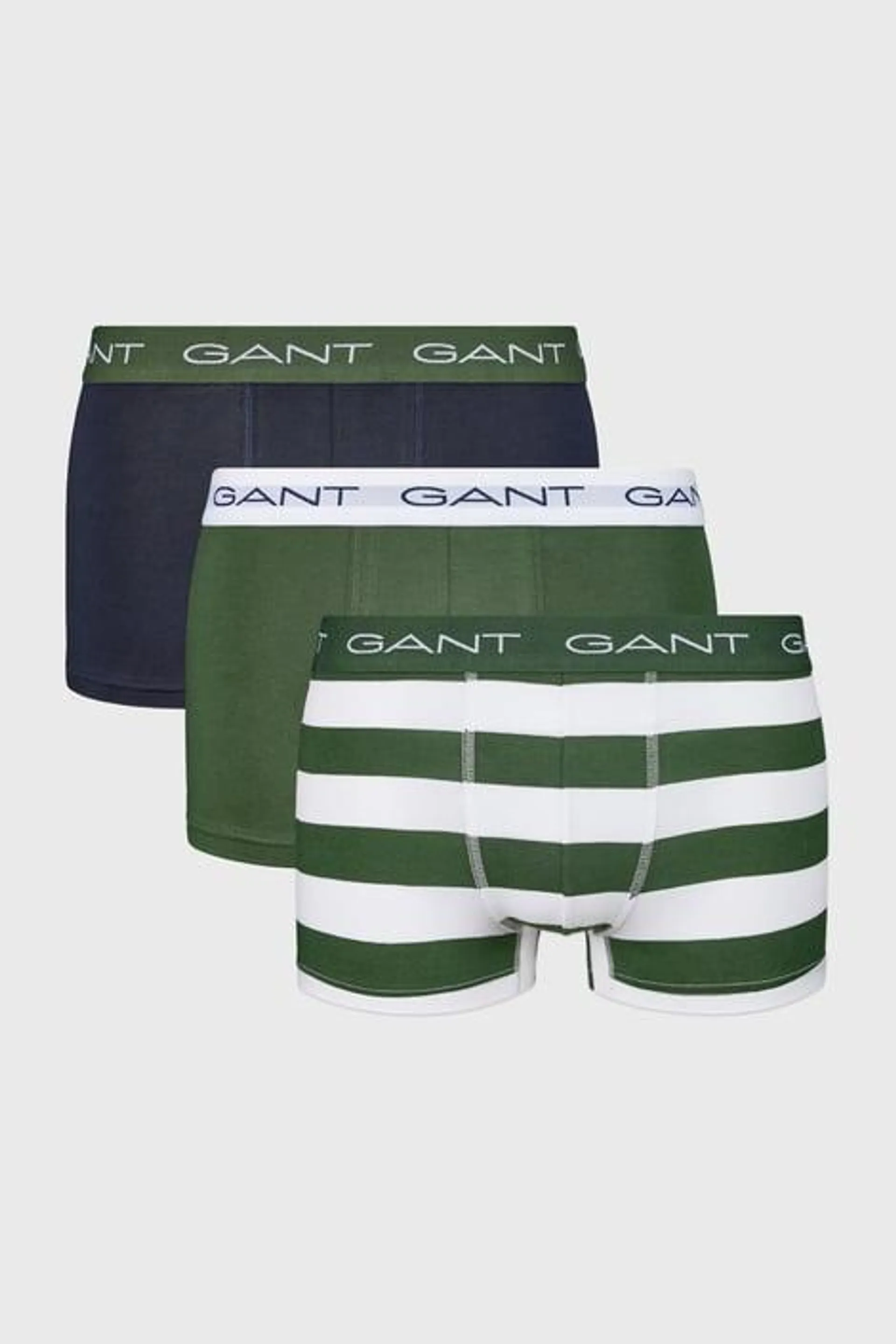 3PACK Boxerky GANT Pine - zelenomodrá