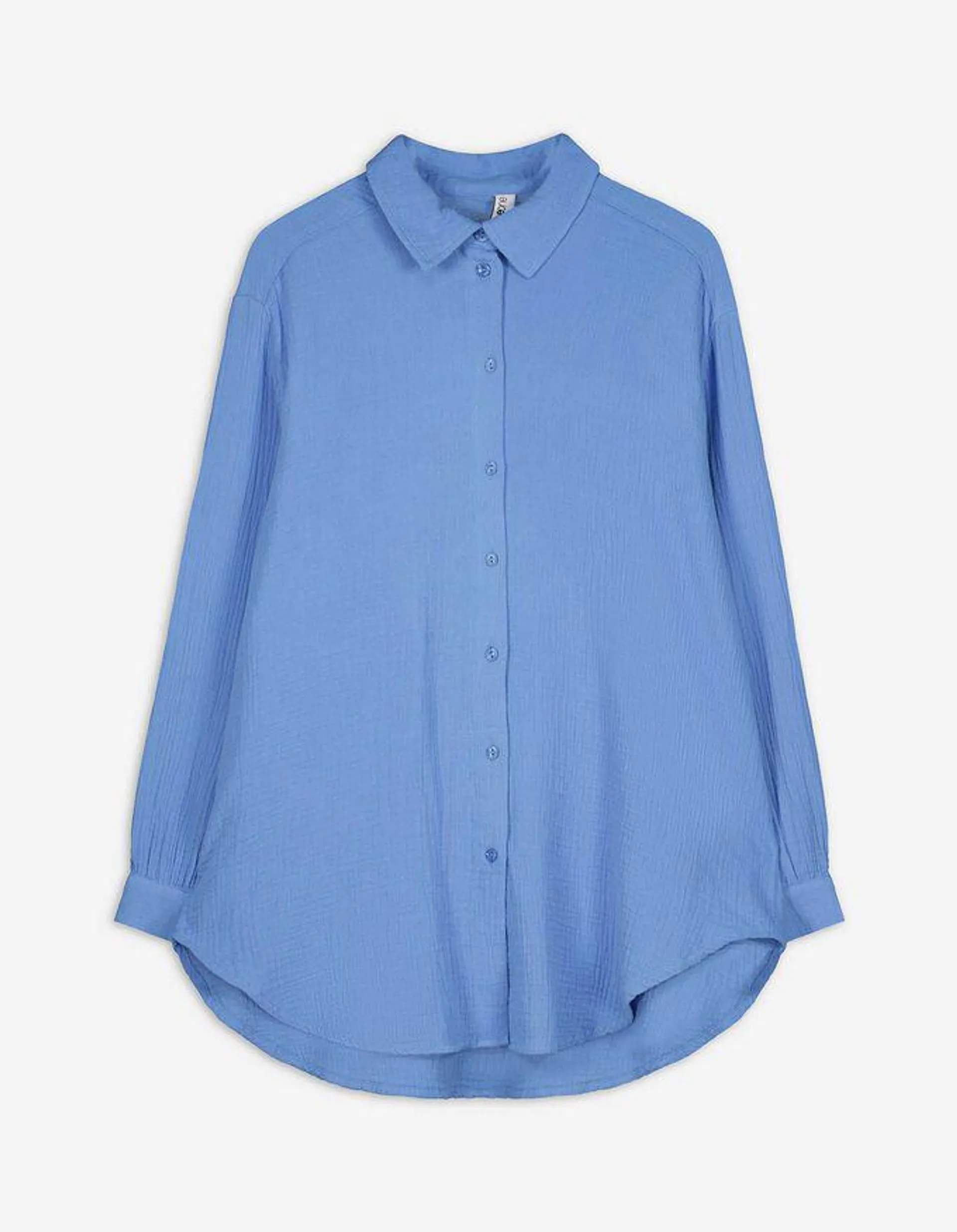 Camicia blusata - Mussola - blu