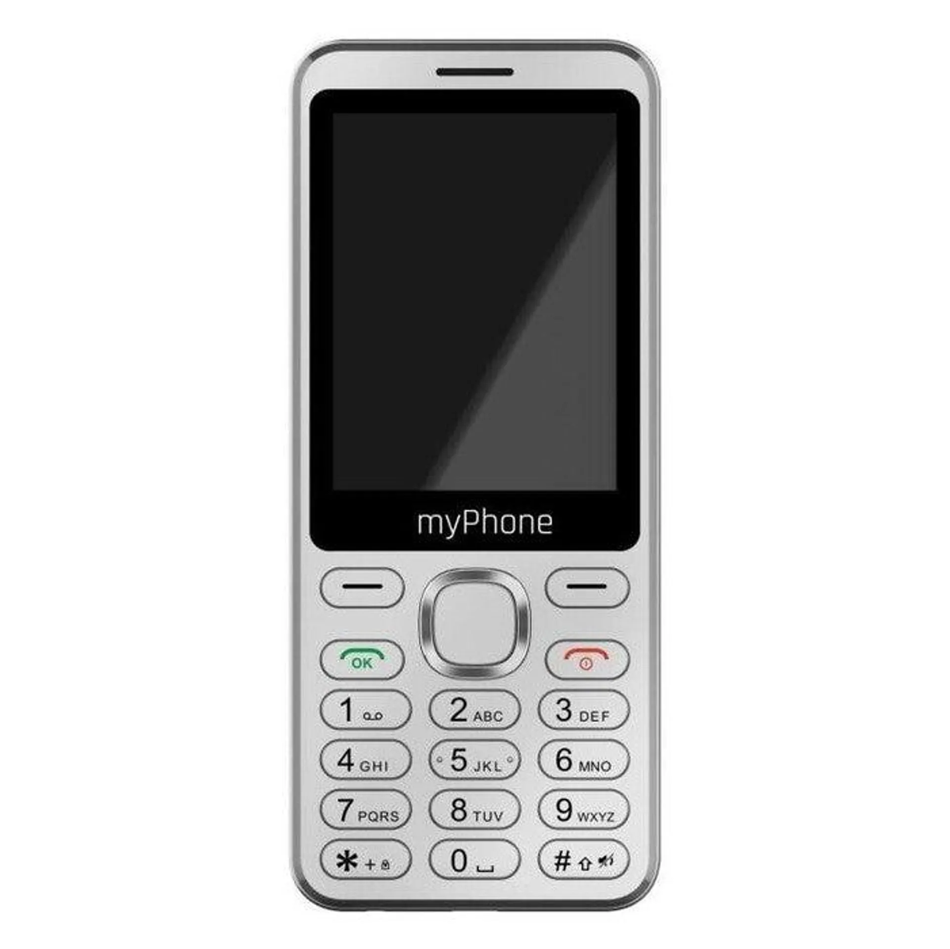 Tlačítkový telefon myPhone Maestro 2, stříbrná