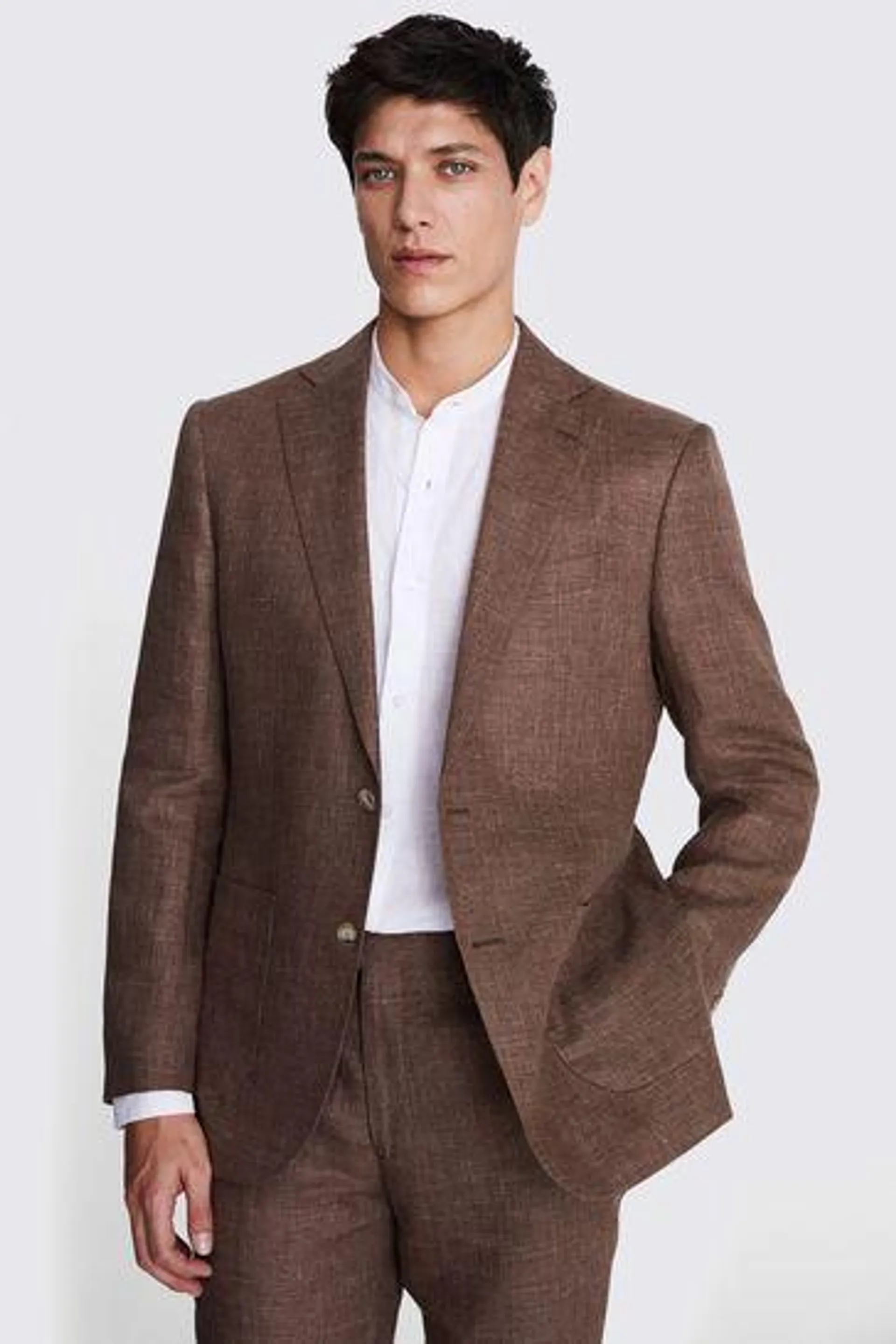 MOSS Tailored Fit Copper Linen Jacket