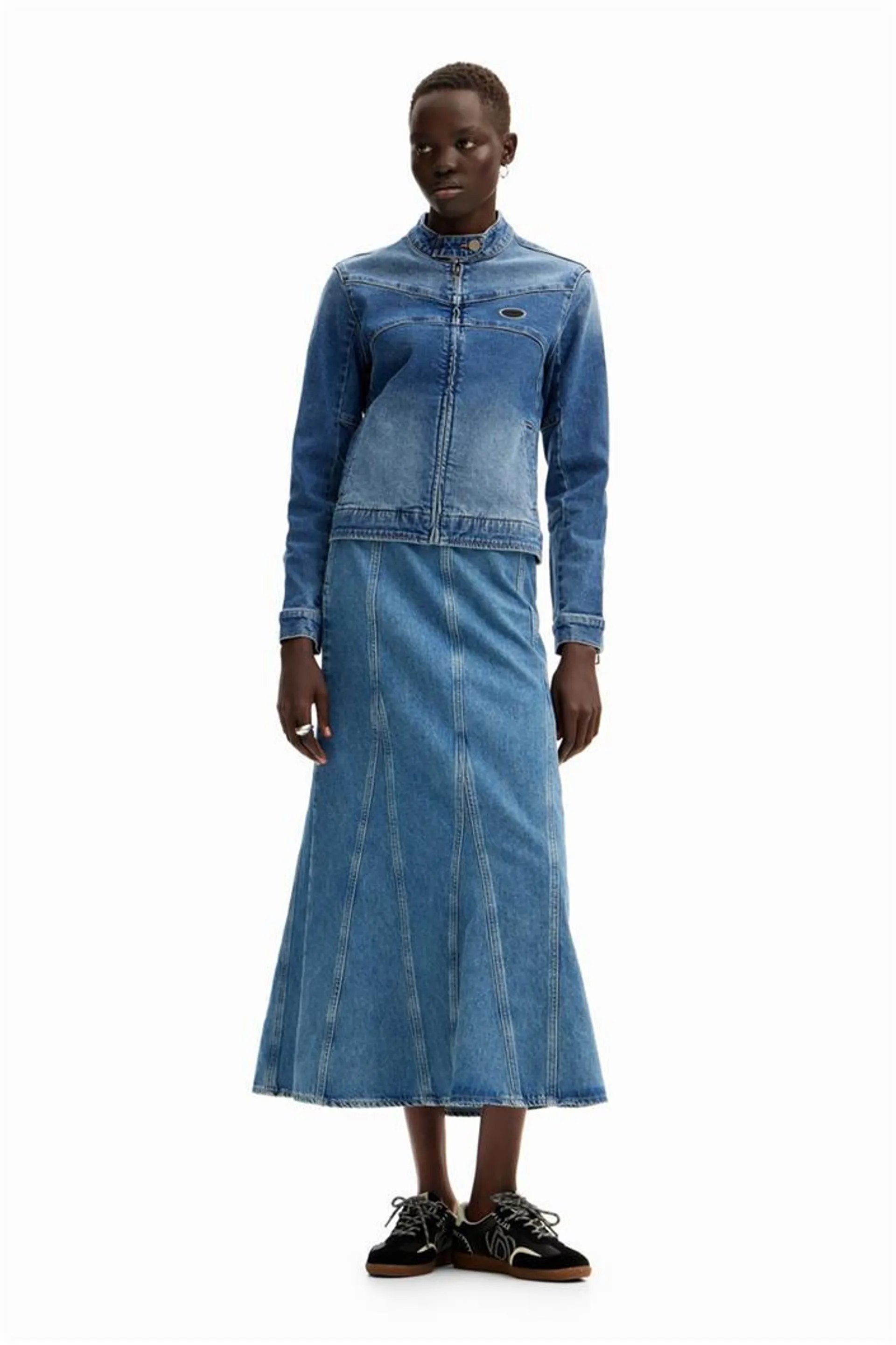 sukně Desigual Gaga denim medium wash