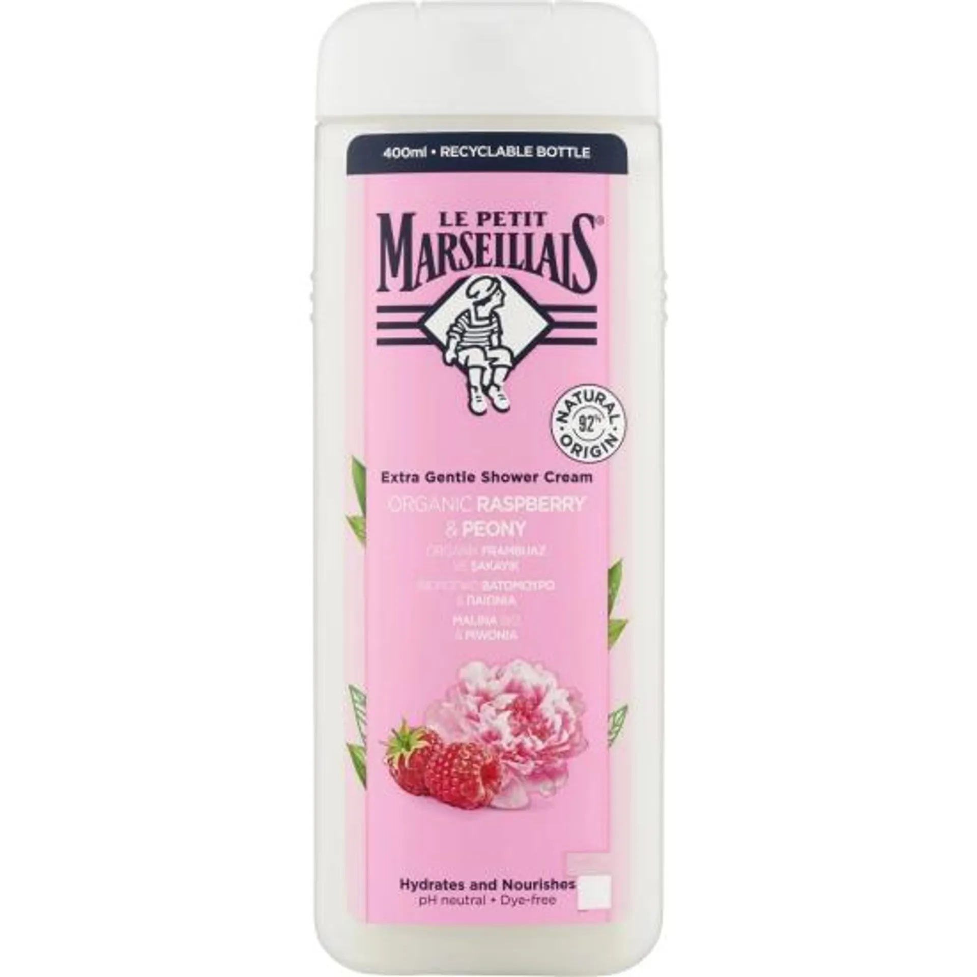 Le Petit Marseillais sprchový gel BIO malina a pivoňka, 400 ml