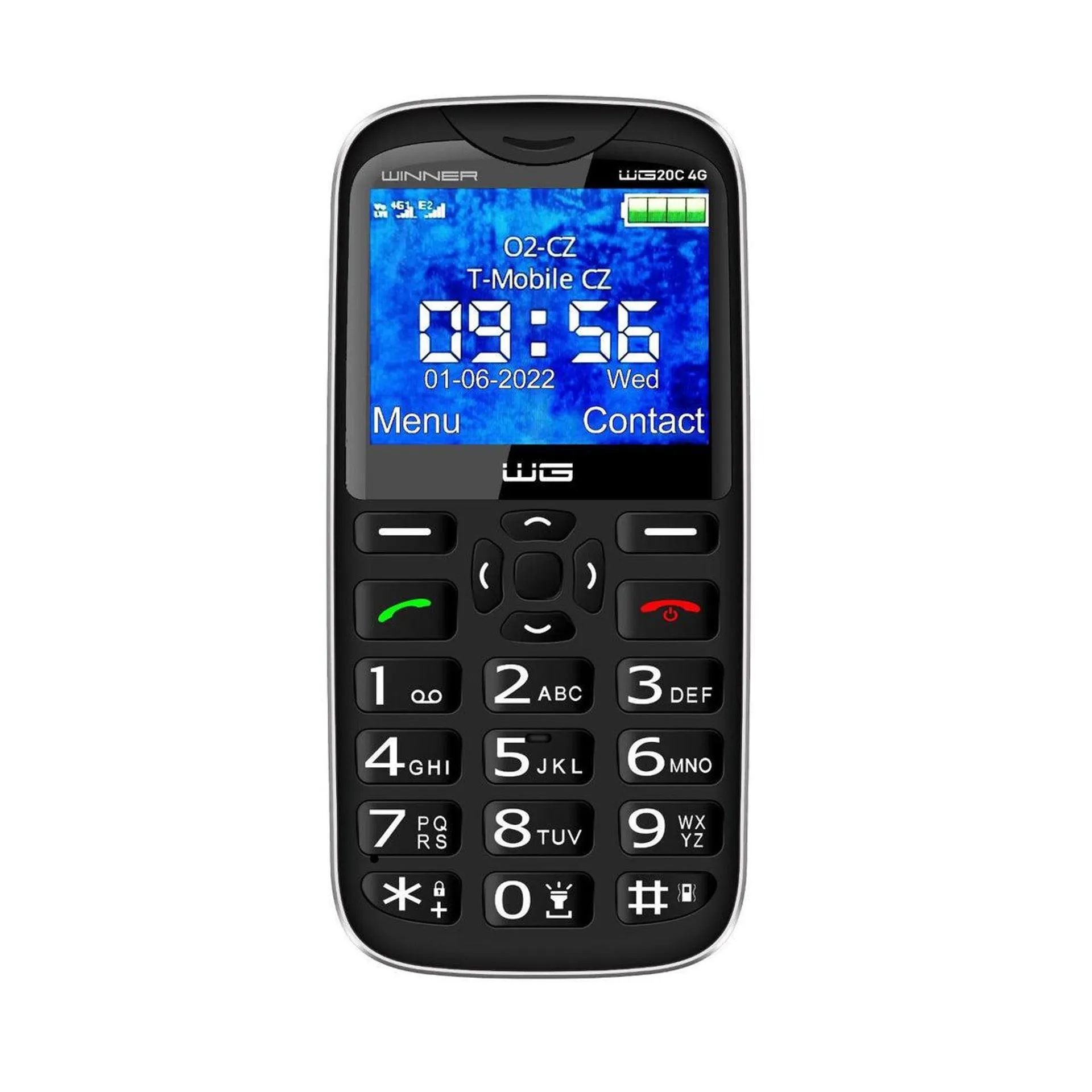 Tlačítkový telefon Winner WG20C, 128 MB, černý