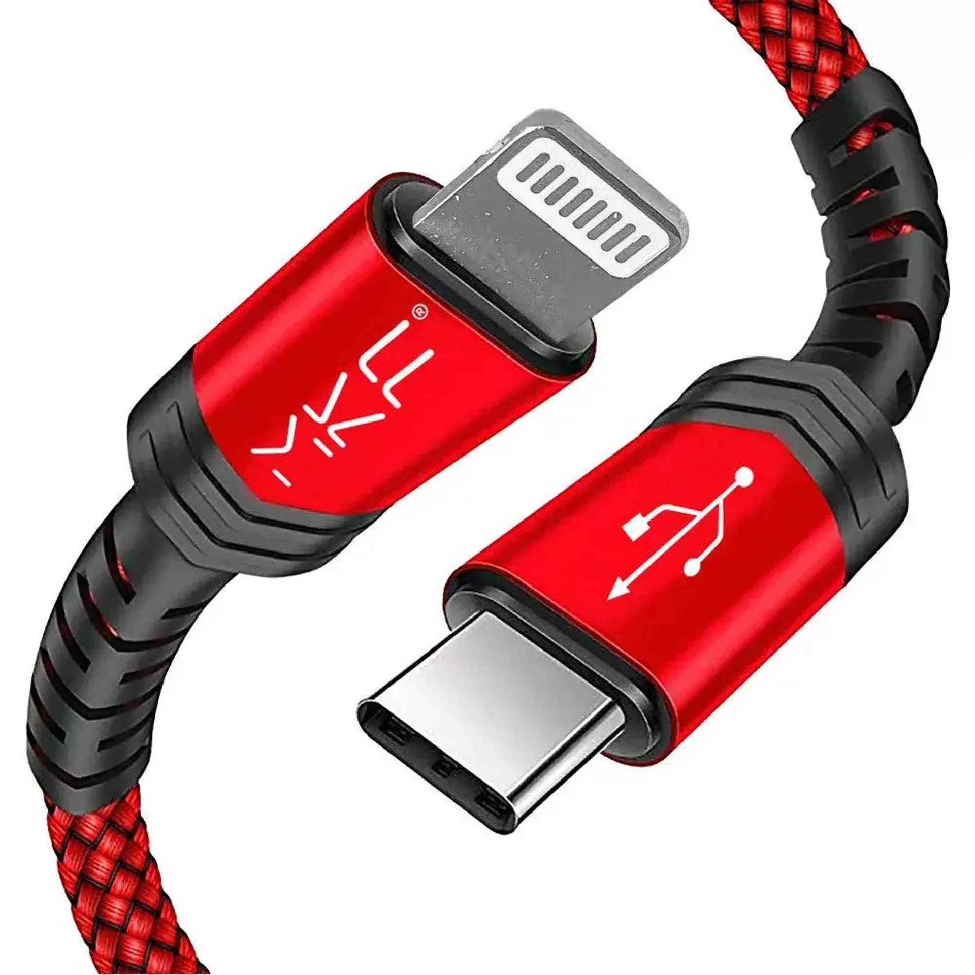 Kabel USB-C, na Lightning, 20W, 2A, 1,2 m, červená