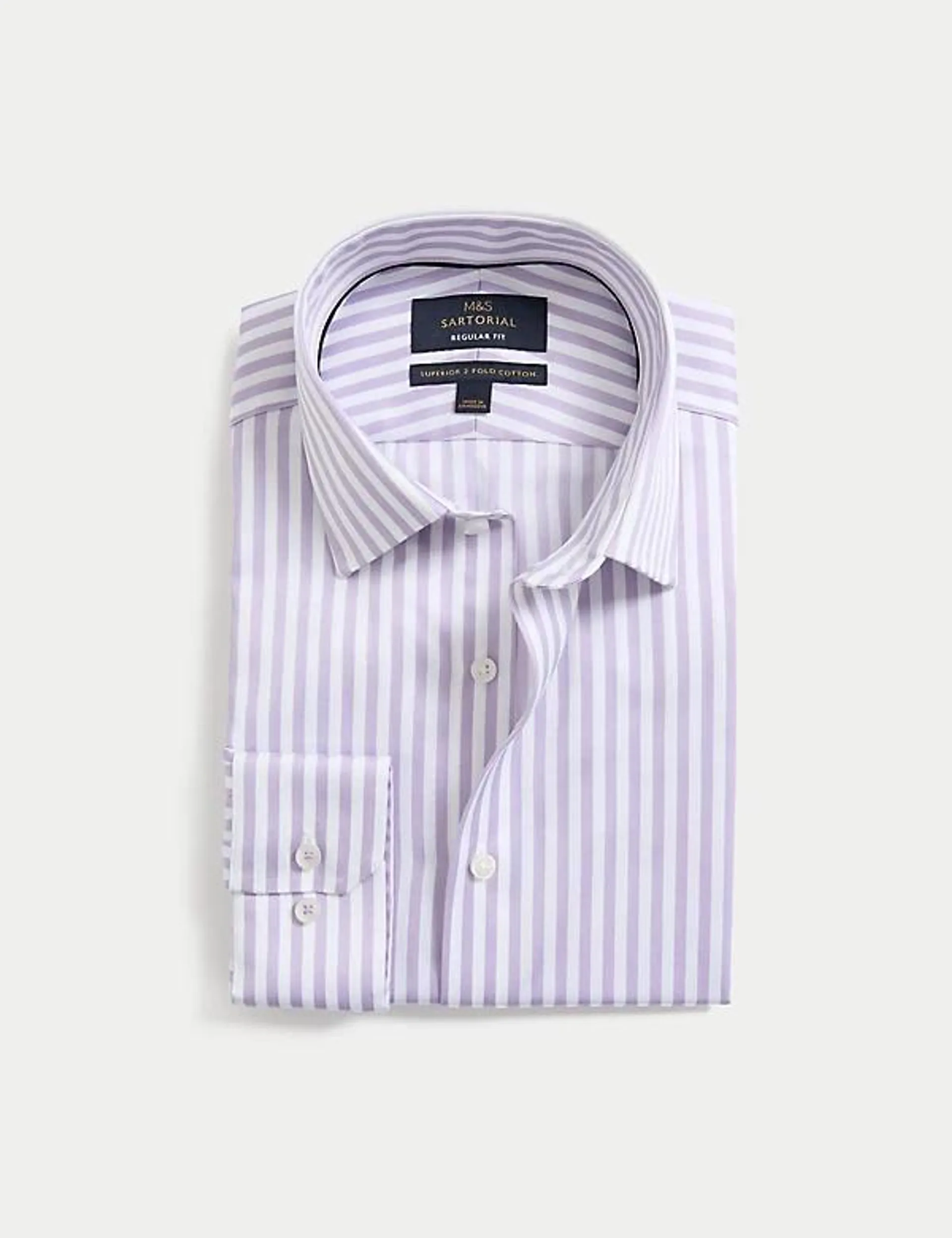 Košile klasického střihu z luxusní bavlny, se širokým proužkem, snadné žehlení