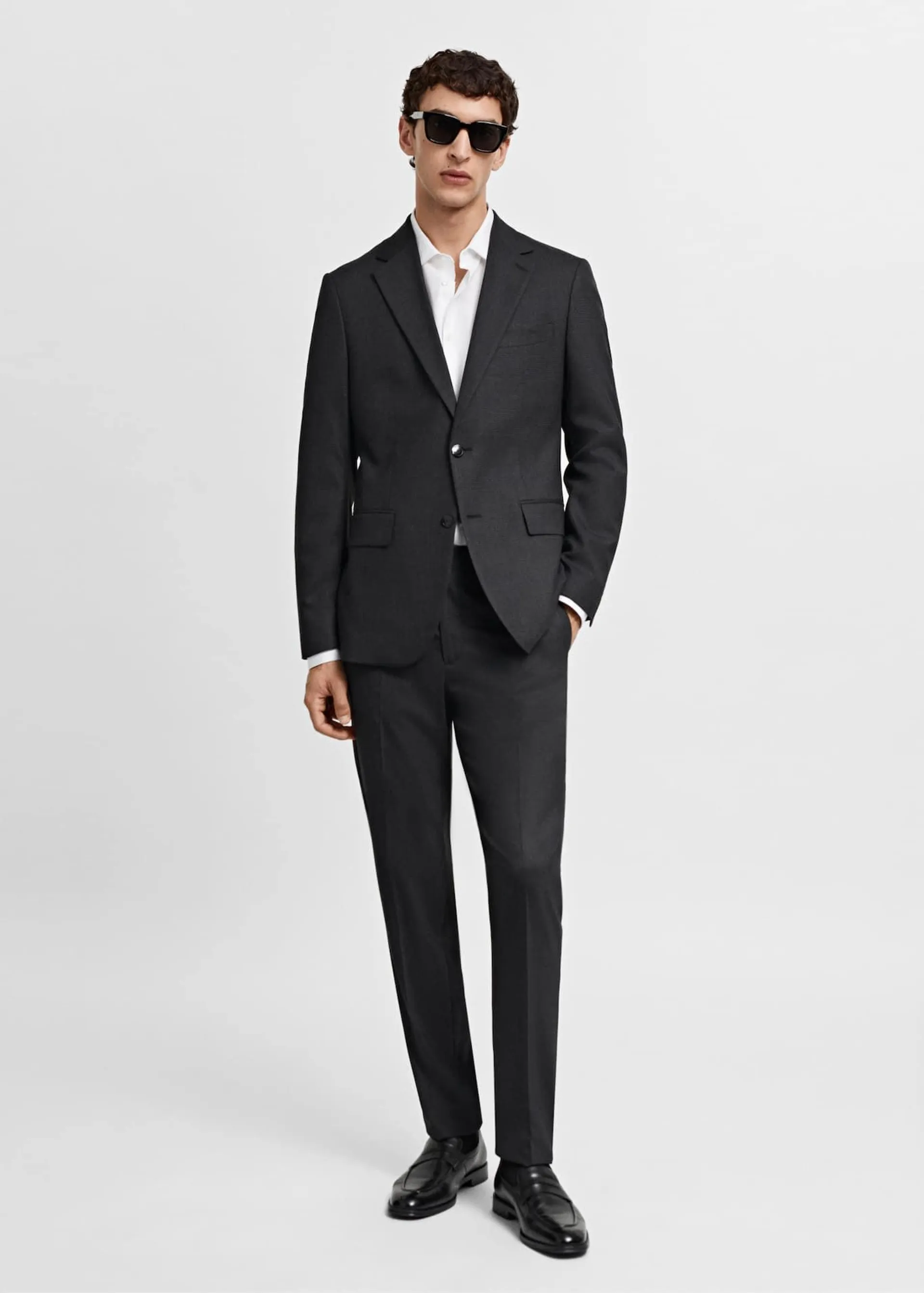 Slim-fit colbert van koude wol