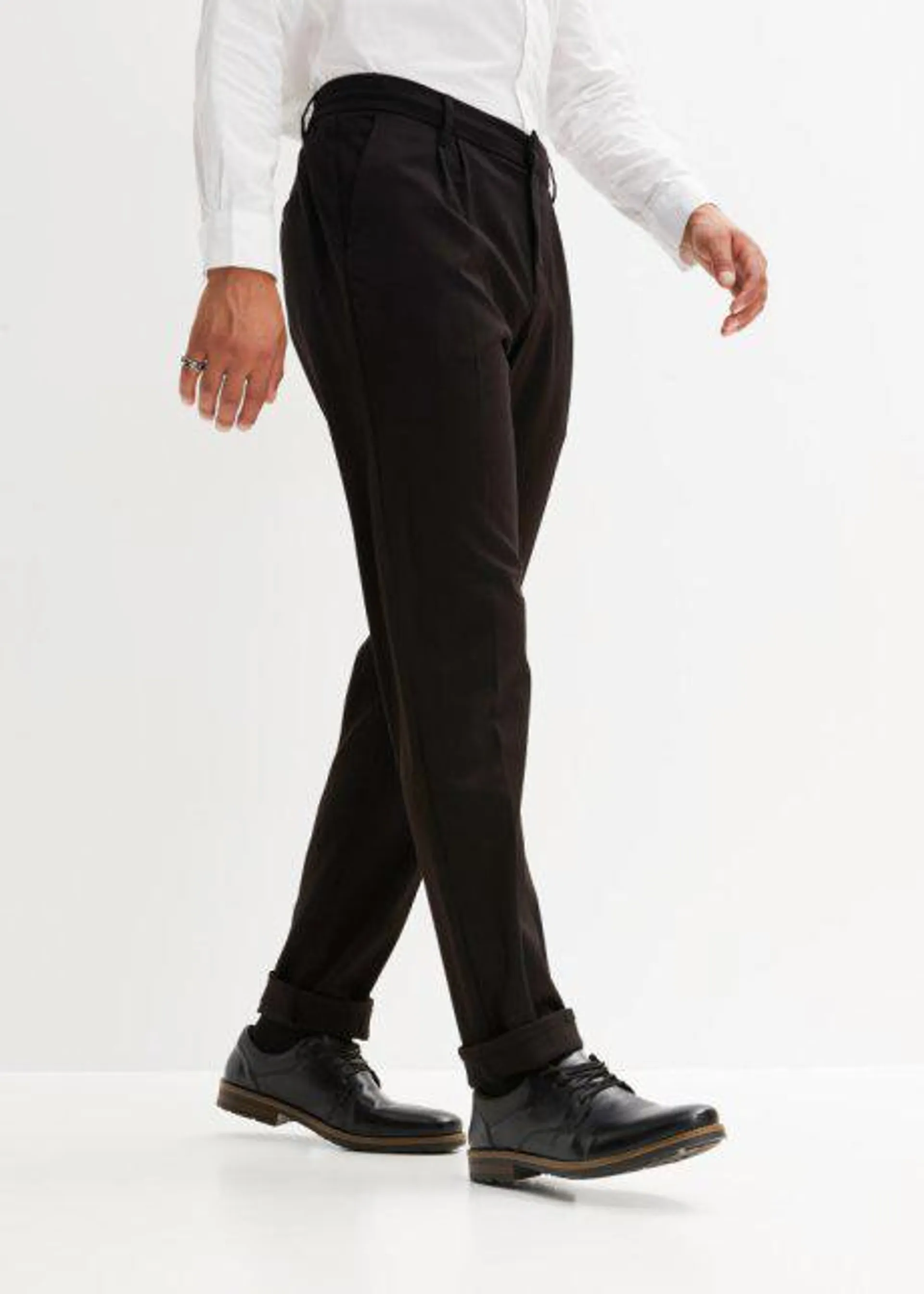Pantaloni con pinces loose fit, tapered