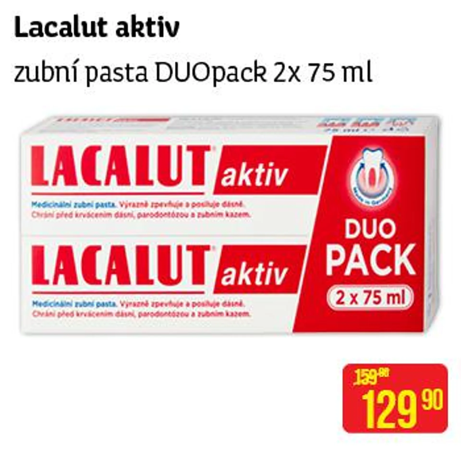 Lacalut Aktiv DUOpack zubní pasta 2 x 75ml