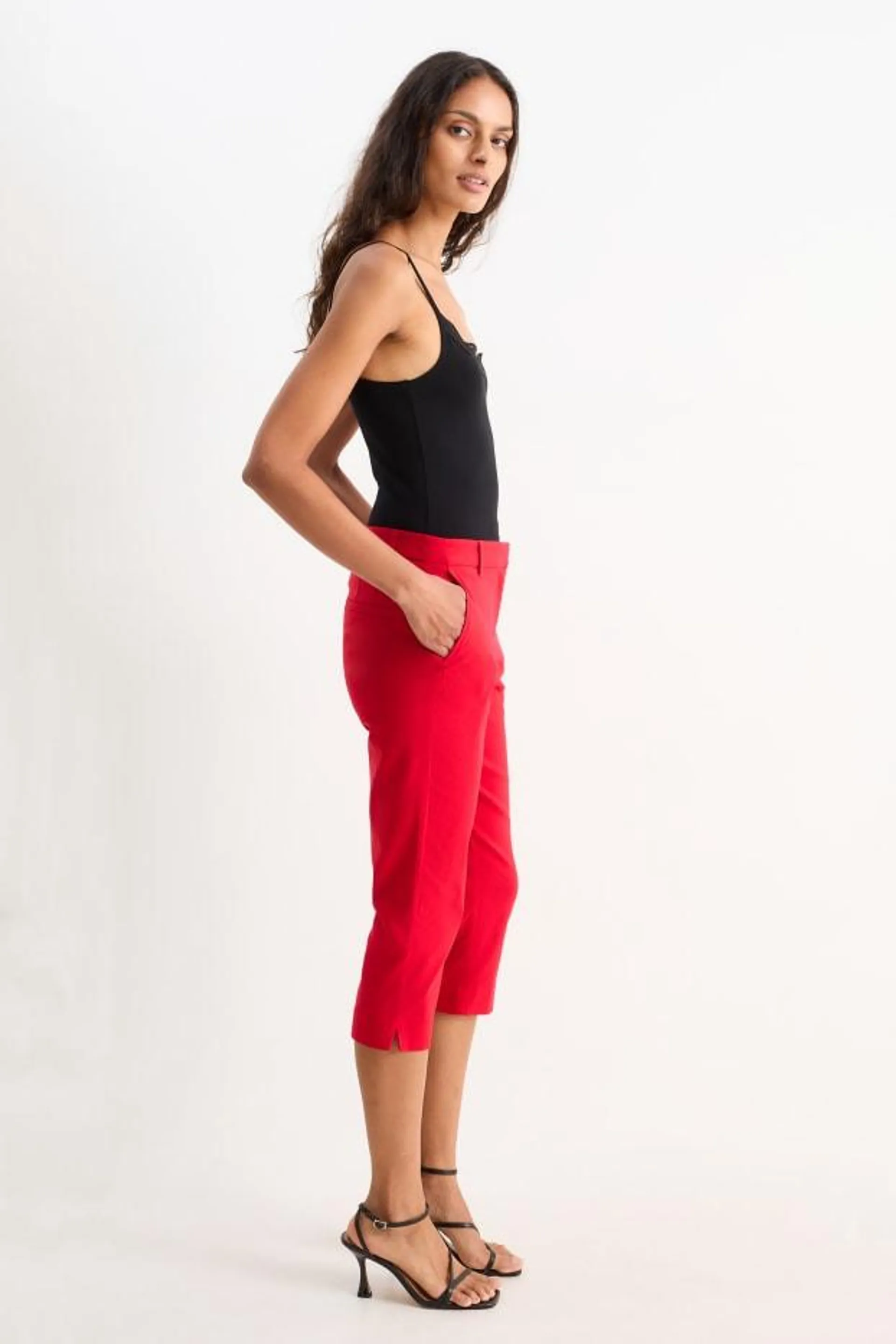 Capri broek - mid waist - slim fit