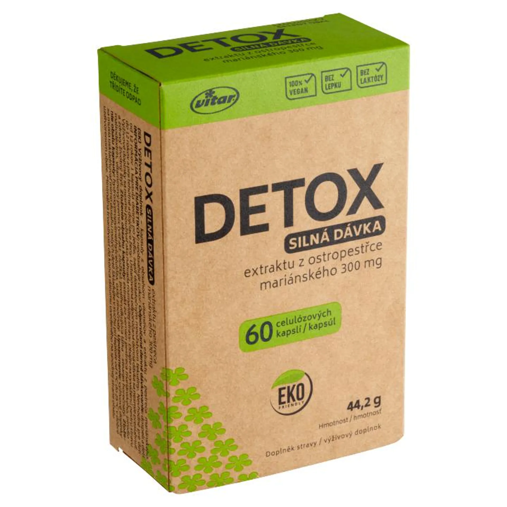 Vitar Detox silná dávka extraktu z ostropestřce mariánského 300 mg 60 kapslí 44,2g