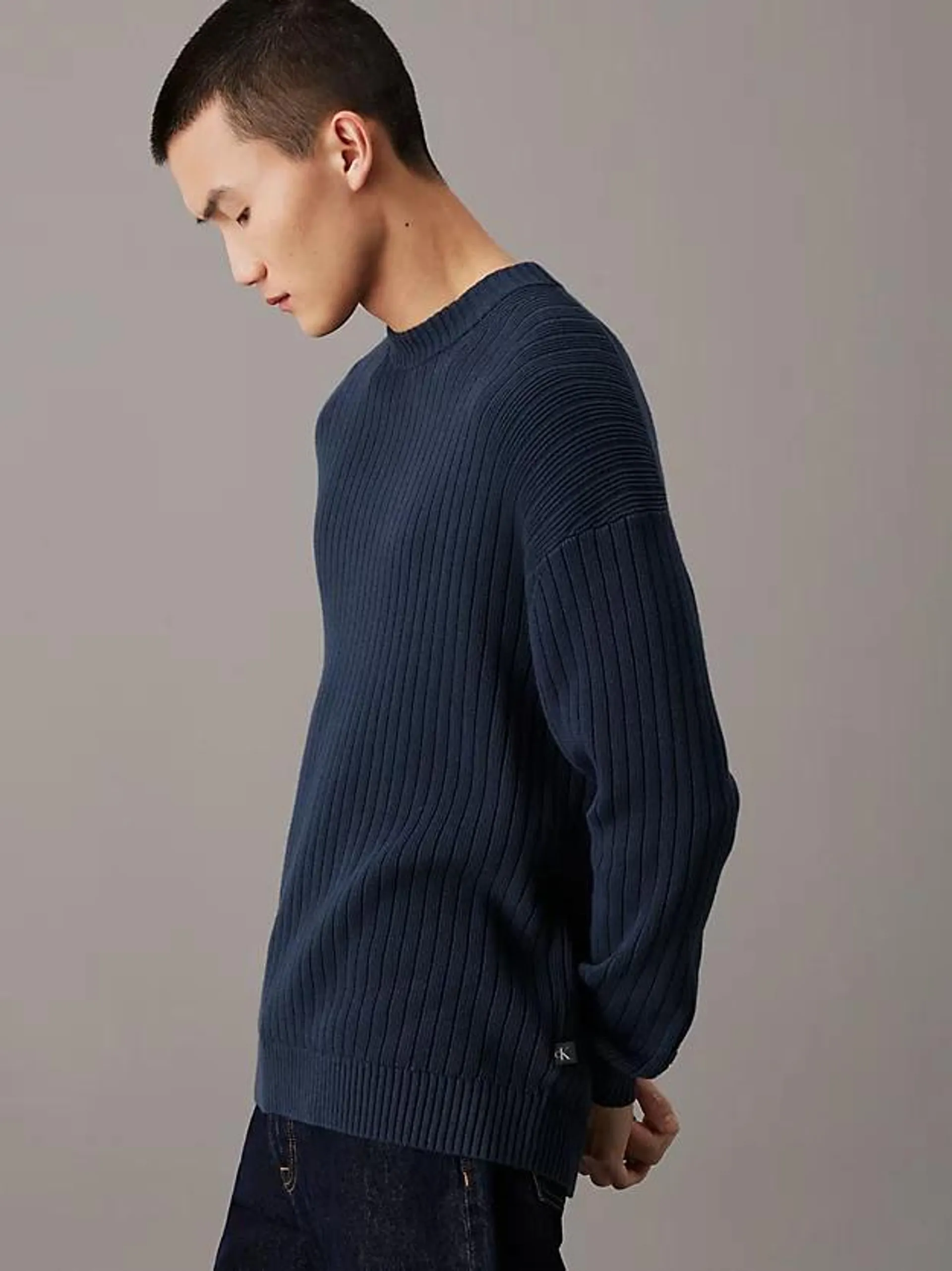 Relaxed Ribbed Cotton Jumper