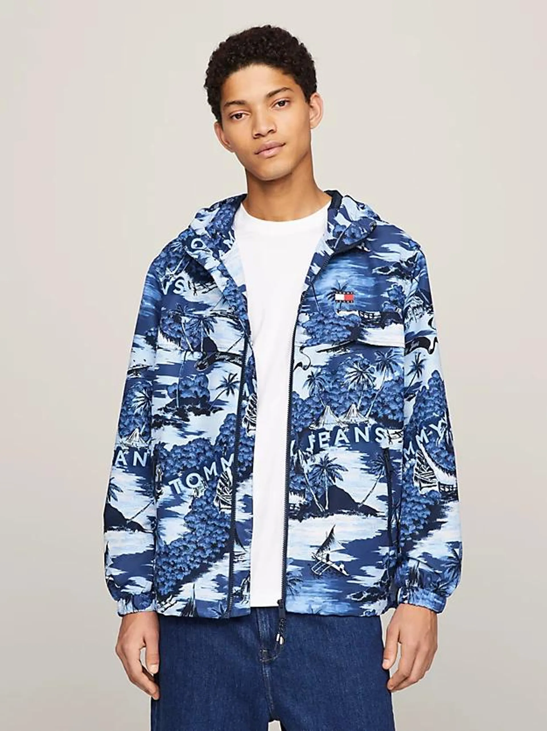 Hawaiian Print Chicago Windbreaker