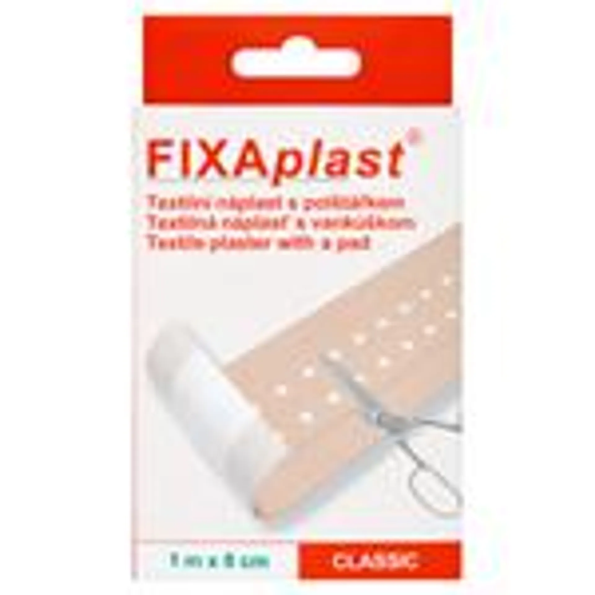 Fixaplast Textilní náplast s polštářkem 1mx8cm