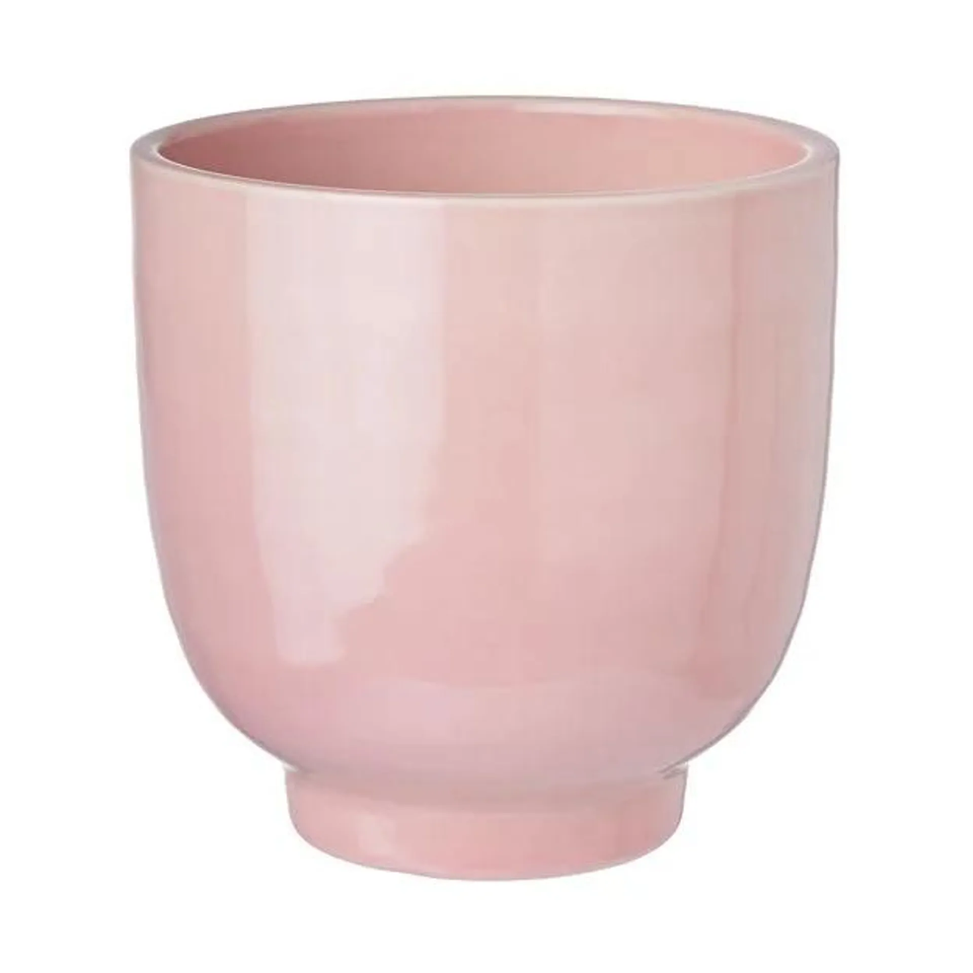 GLAZE Květináč s podstavcem 10 cm - růžová