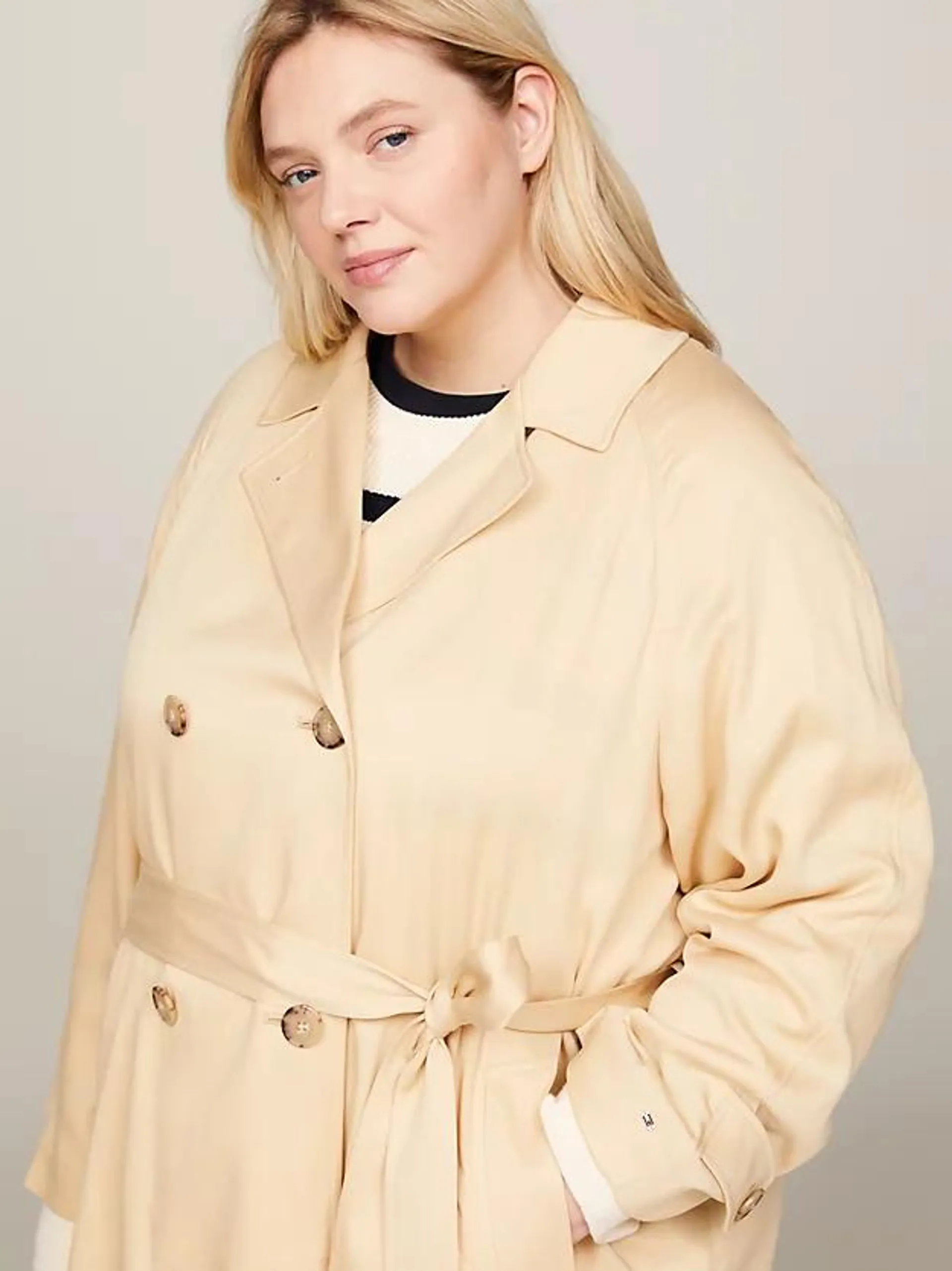 Curve Double Breasted Relaxed Trench Coat