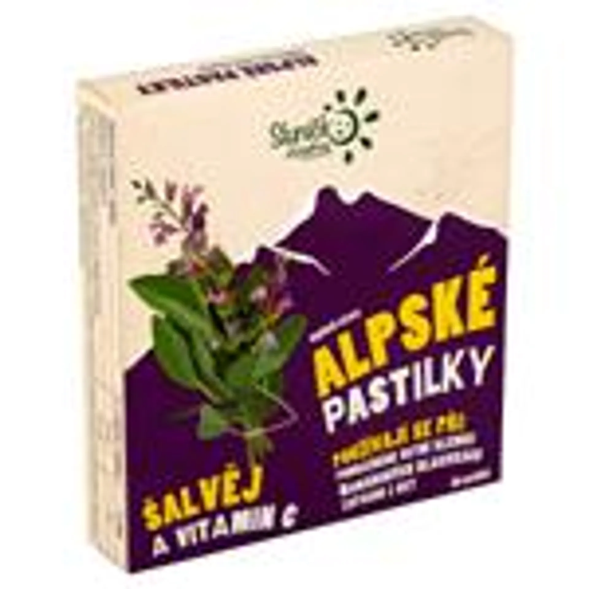 Sluníčko Healthies Alpské pastilky šalvěj a vitamin C 20 pastilek 50g