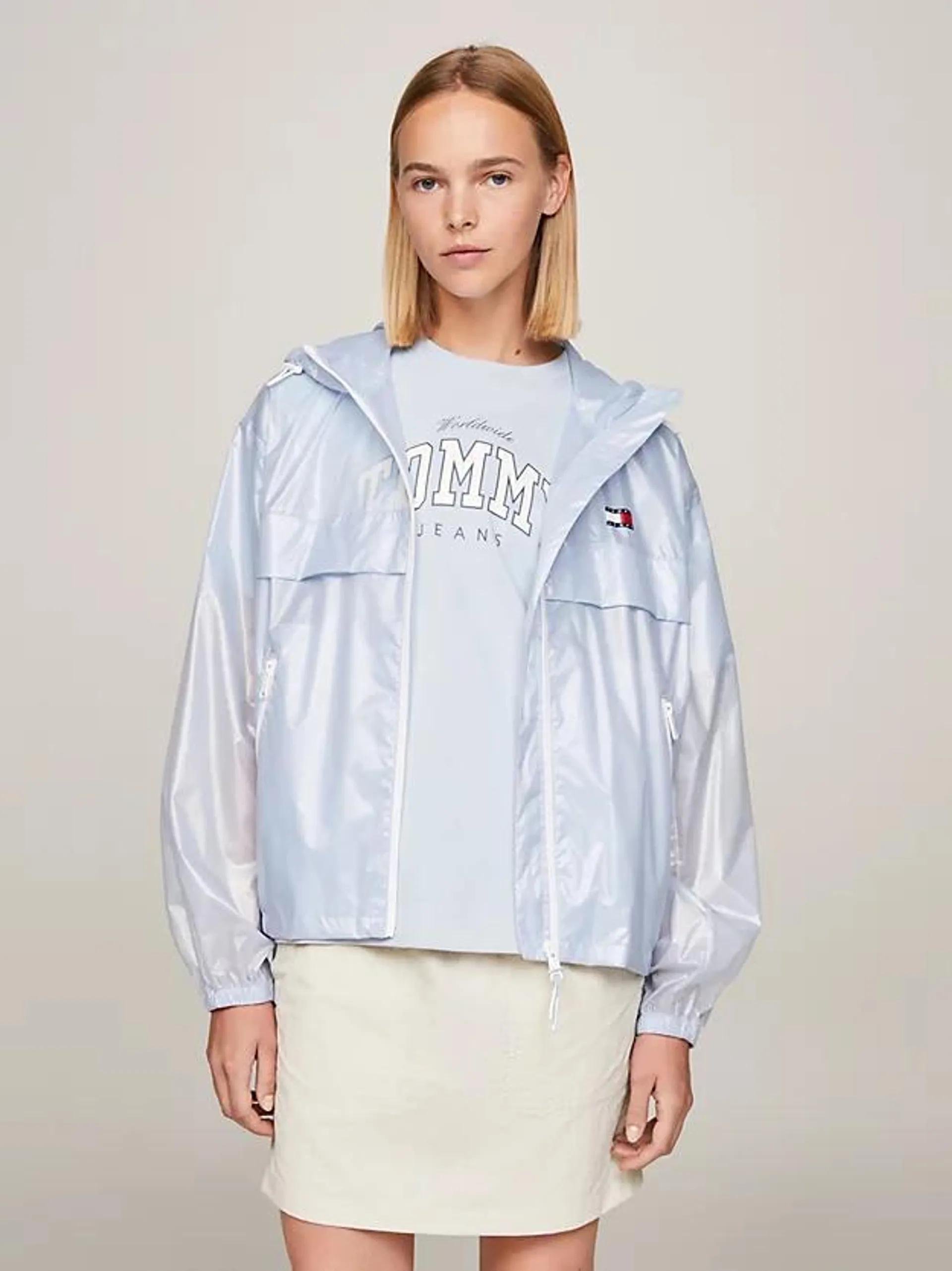 Longline Glossy Chicago Windbreaker