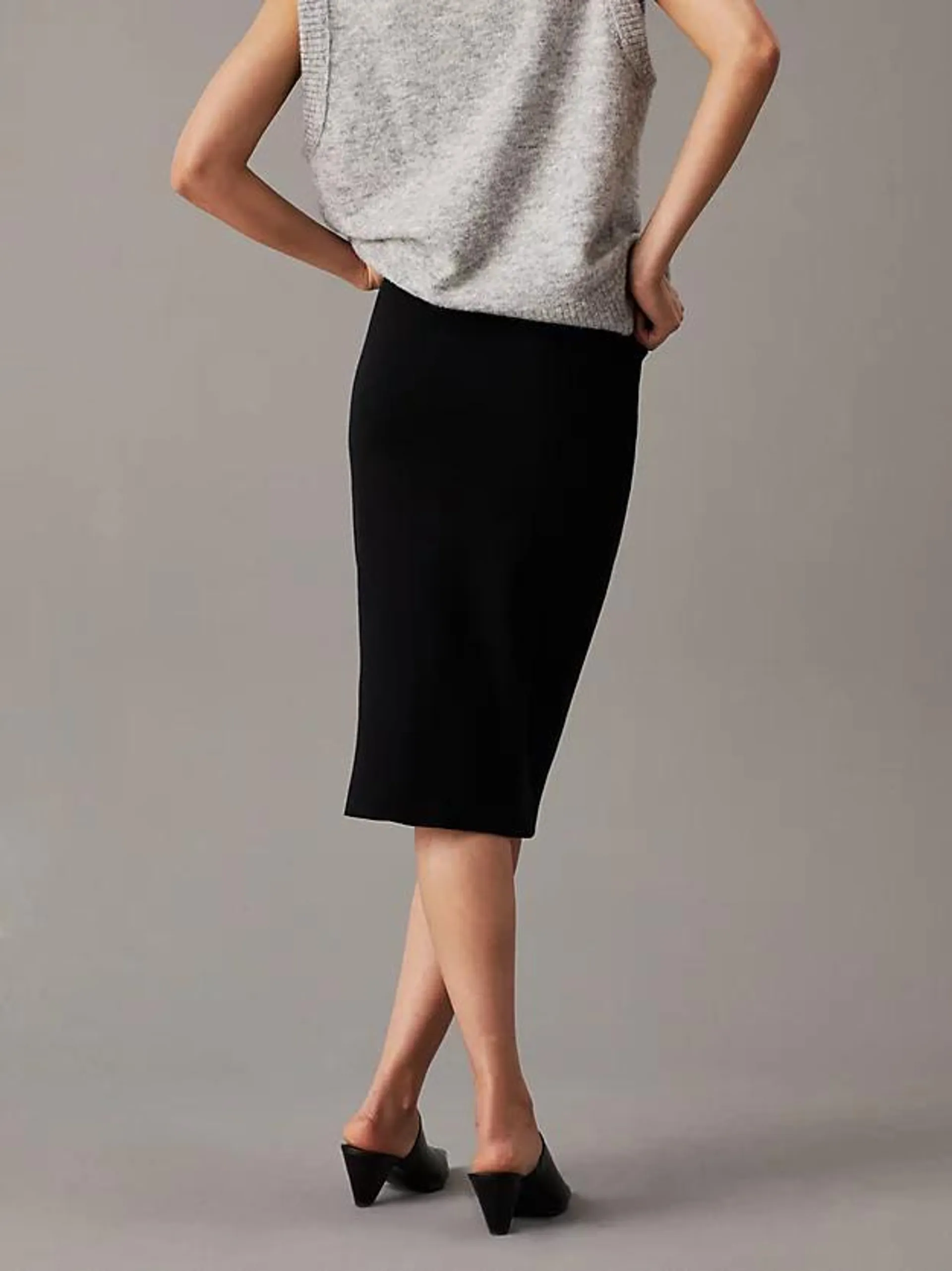 Cotton Knit Pencil Skirt