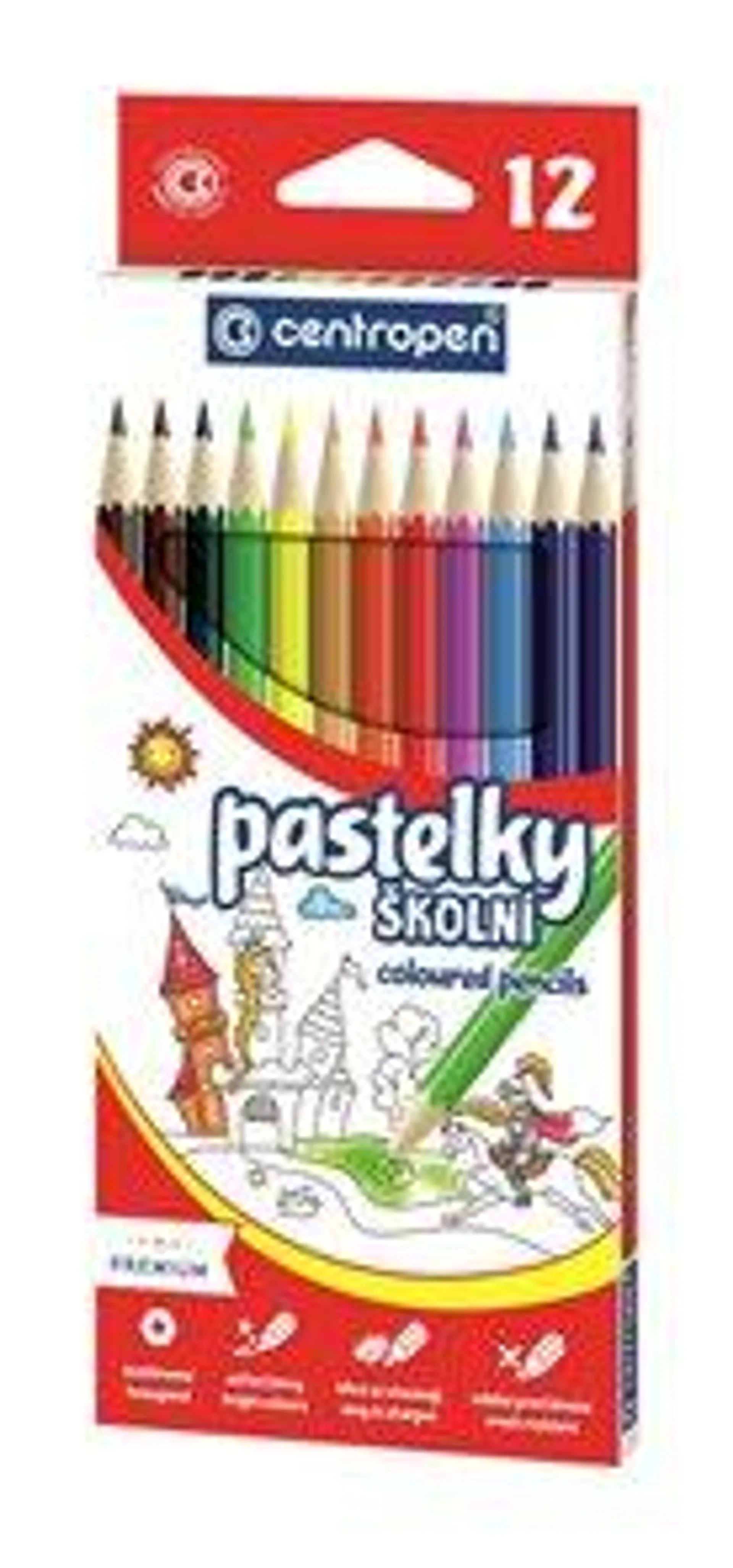 Centropen Školní pastelky - sada 12 barev