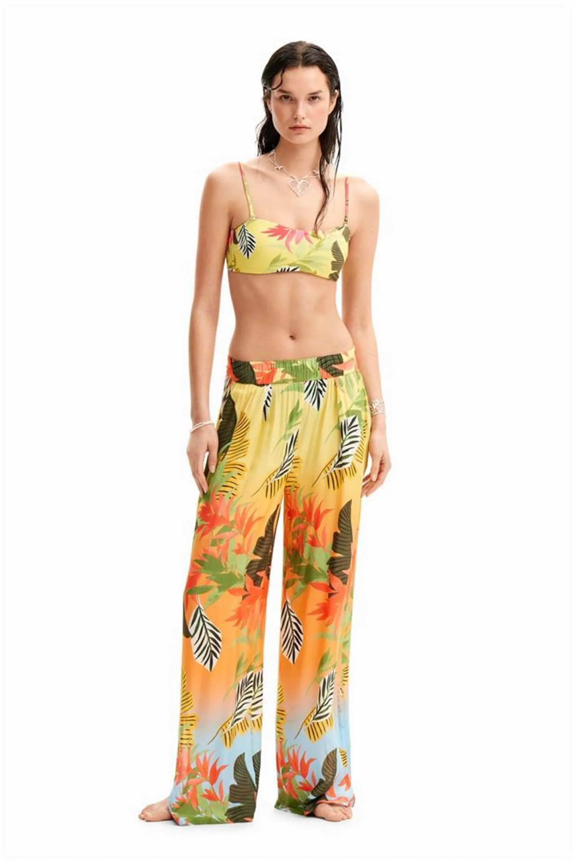 kalhoty Desigual Pant Tropical melocoton