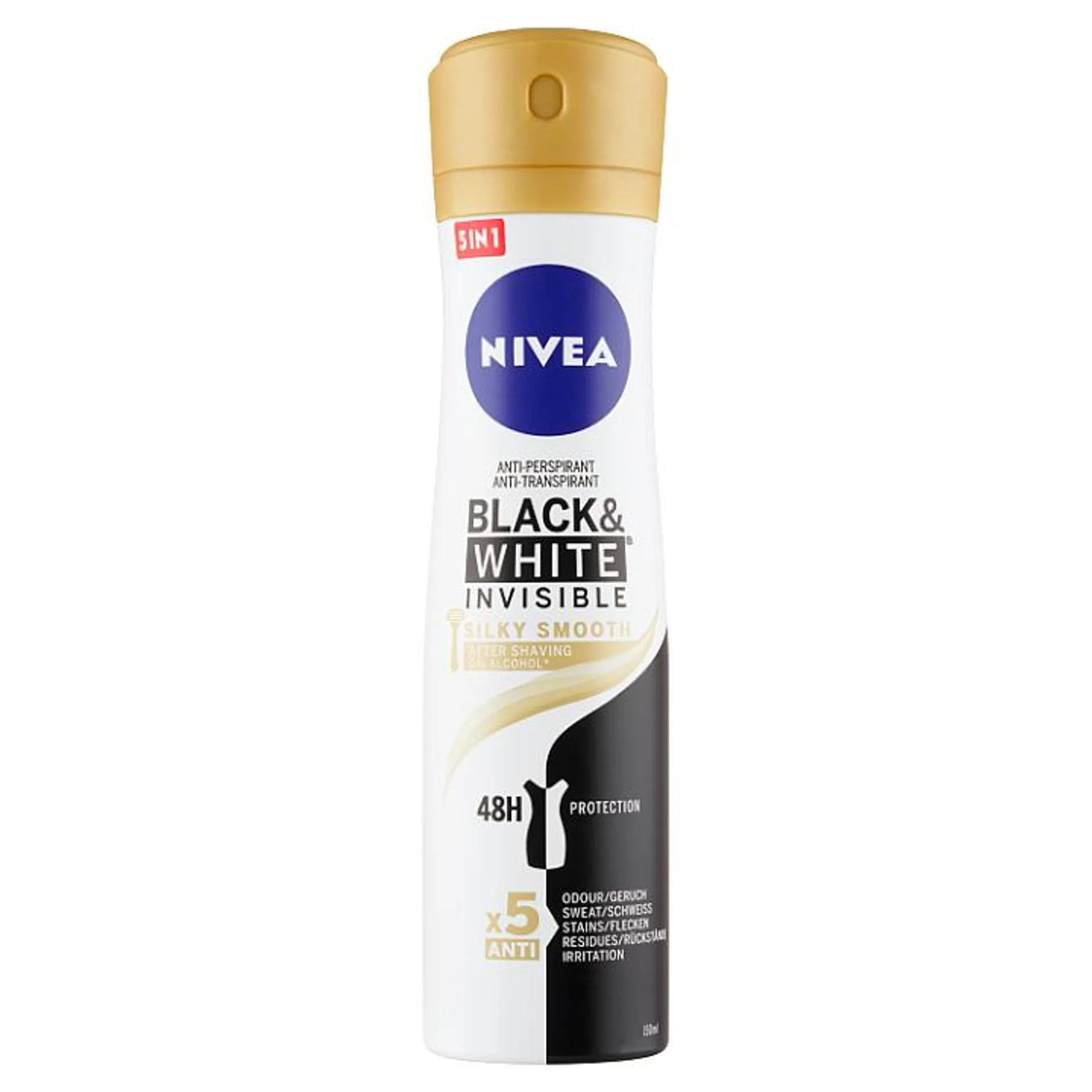 Nivea Black & White Invisible Silky Smooth Sprej antiperspirant 150ml