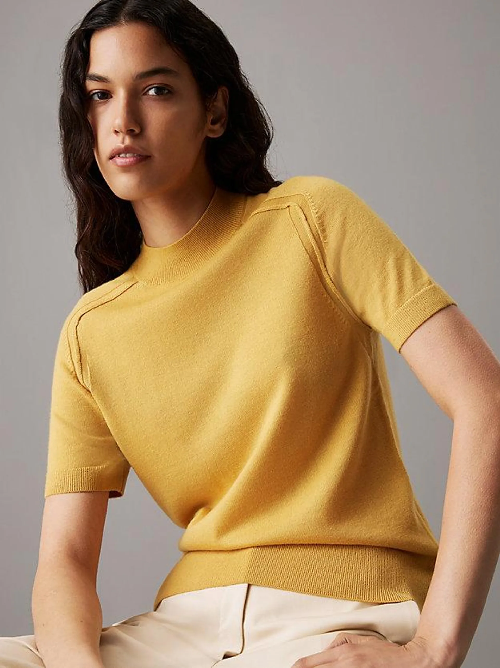 Slim Merino Mock Neck Jumper