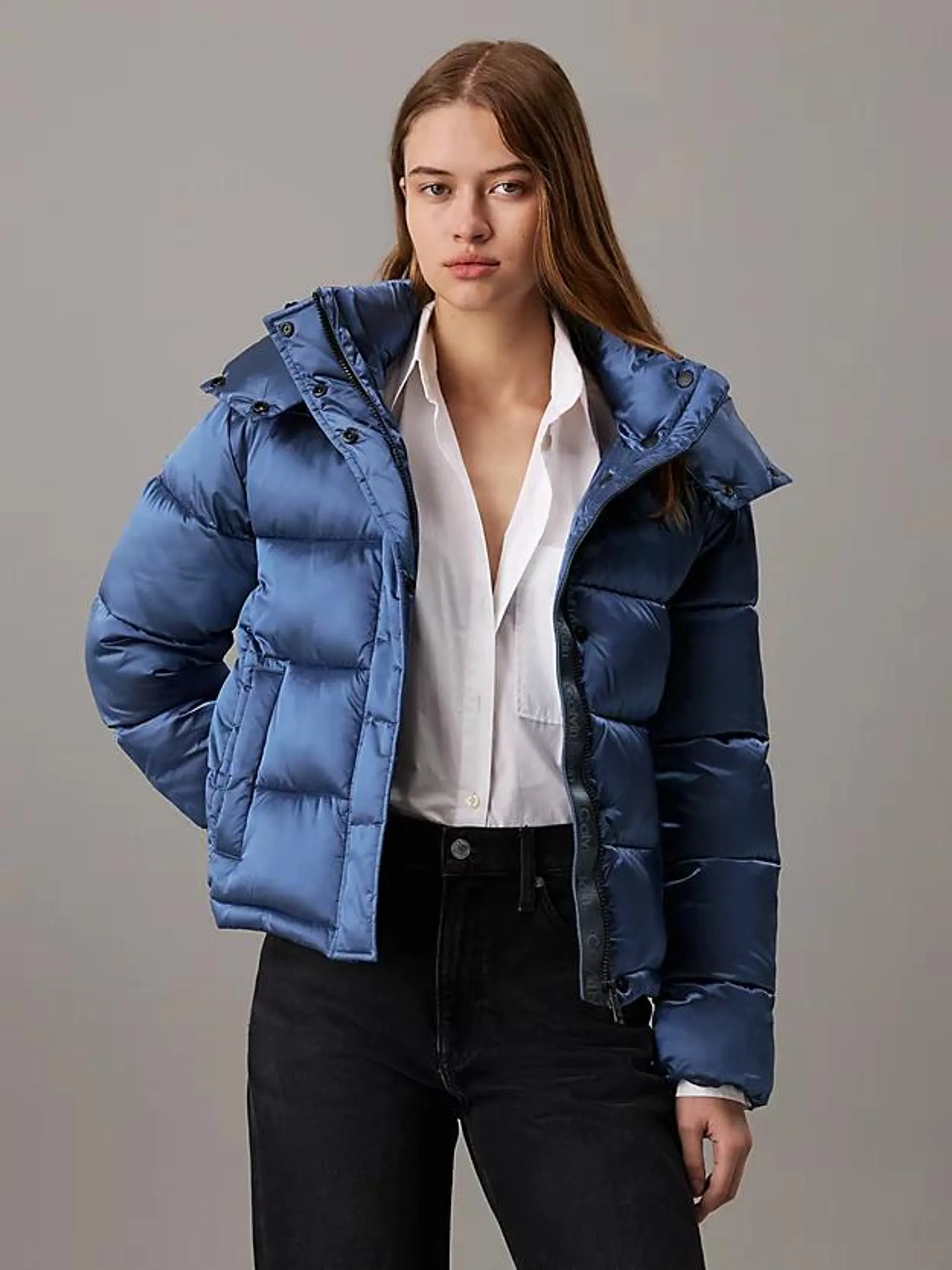 Shiny Satin Puffer Jacket