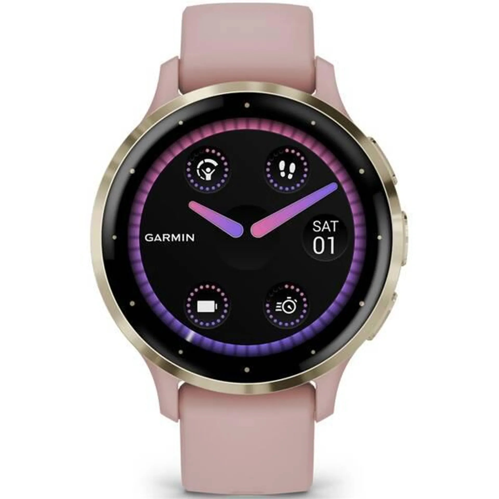 Chytré hodinky Garmin Venu 3S - Cream Gold/Dust Rose Silicone Band (010-02785-03)