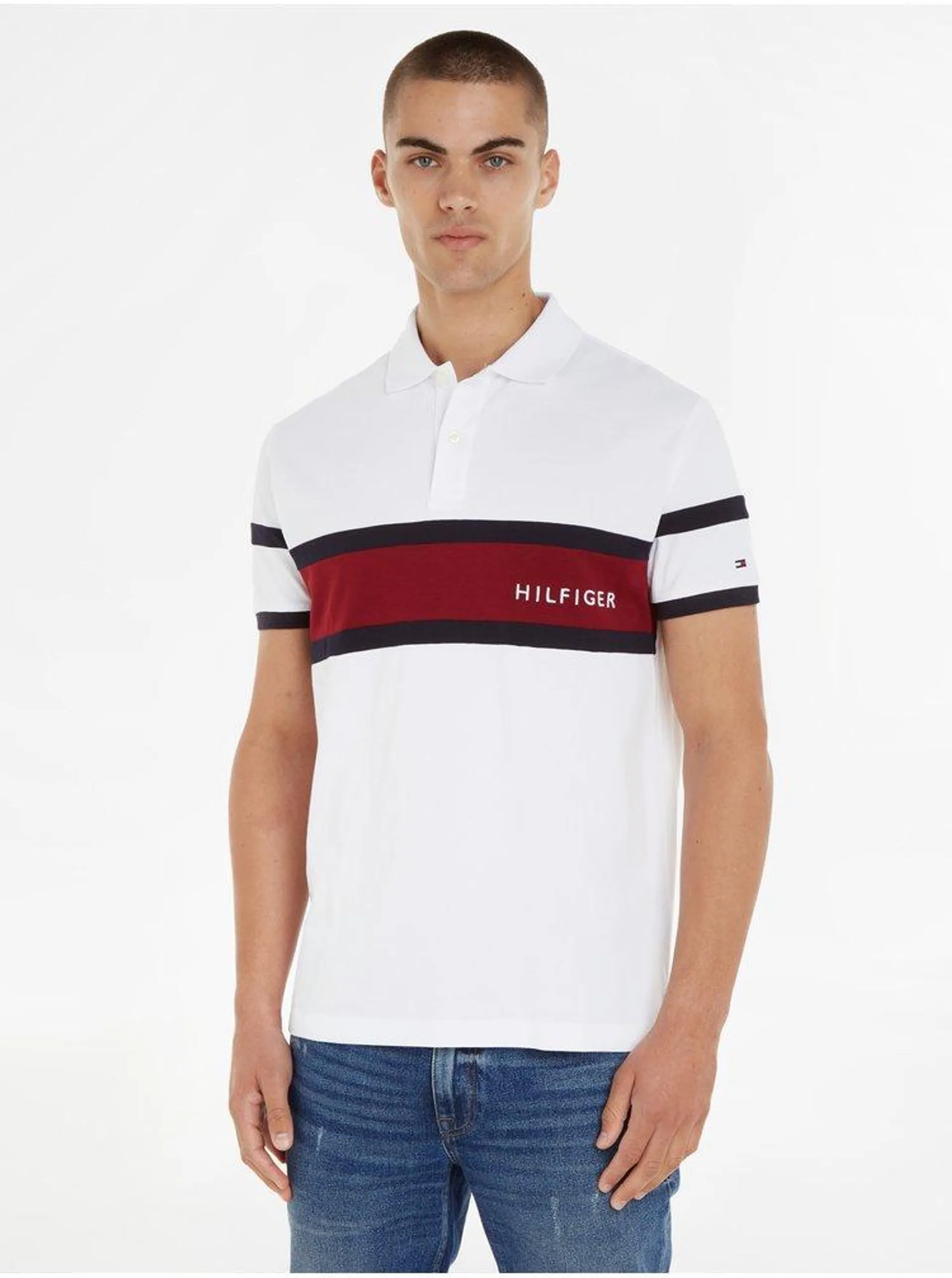 Bílé pánské polo tričko Tommy Hilfiger