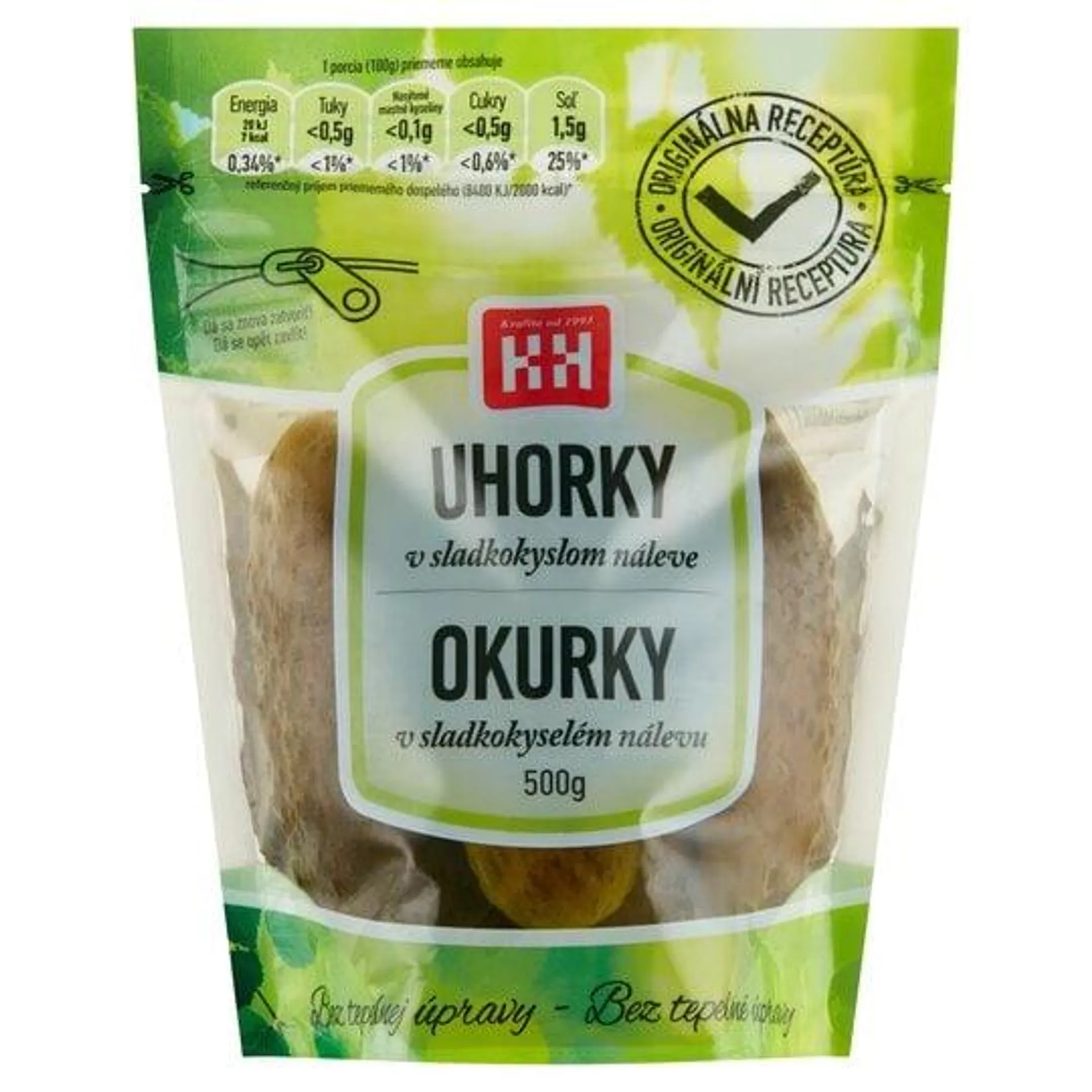 H+H Okurky v sladkokyselém nálevu 500g