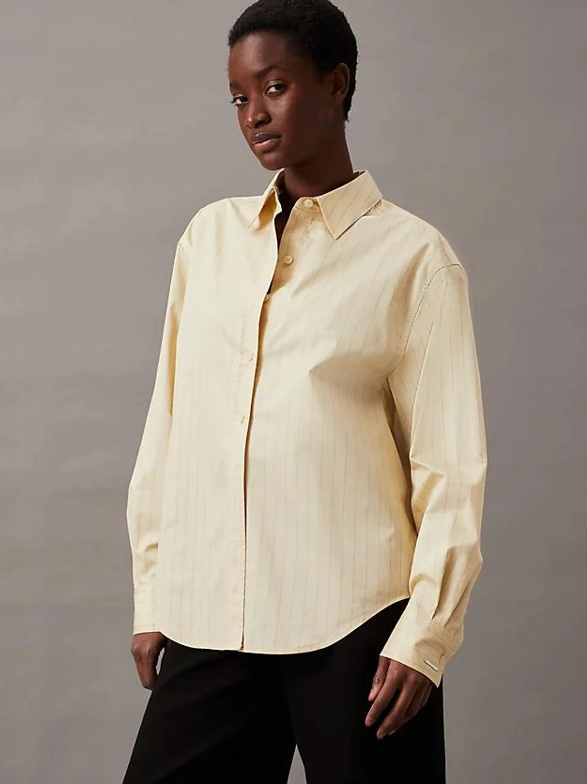 Relaxed Cotton Satin Shirt