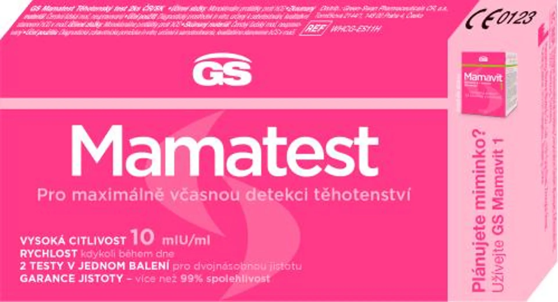 Mamatest těhotenský test, 2 ks