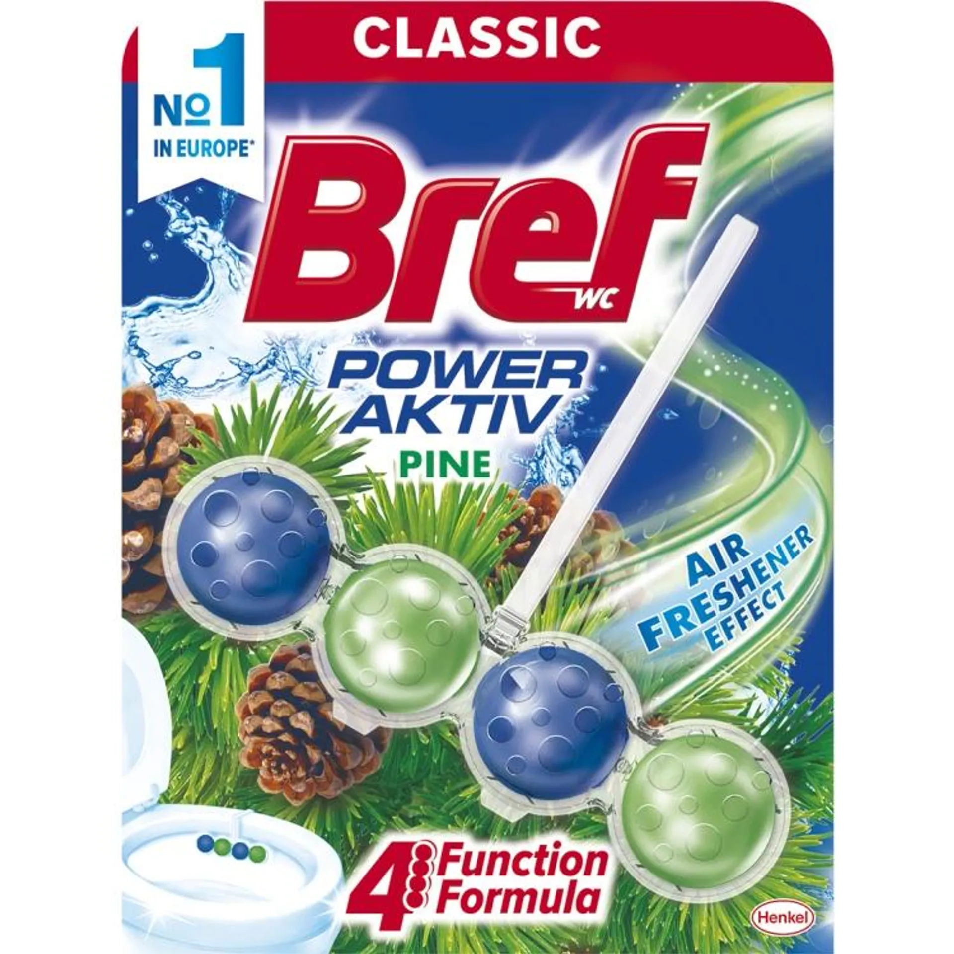 Bref WC Power Aktiv Pine, WC blok v kuličkách, borovice, 50 g