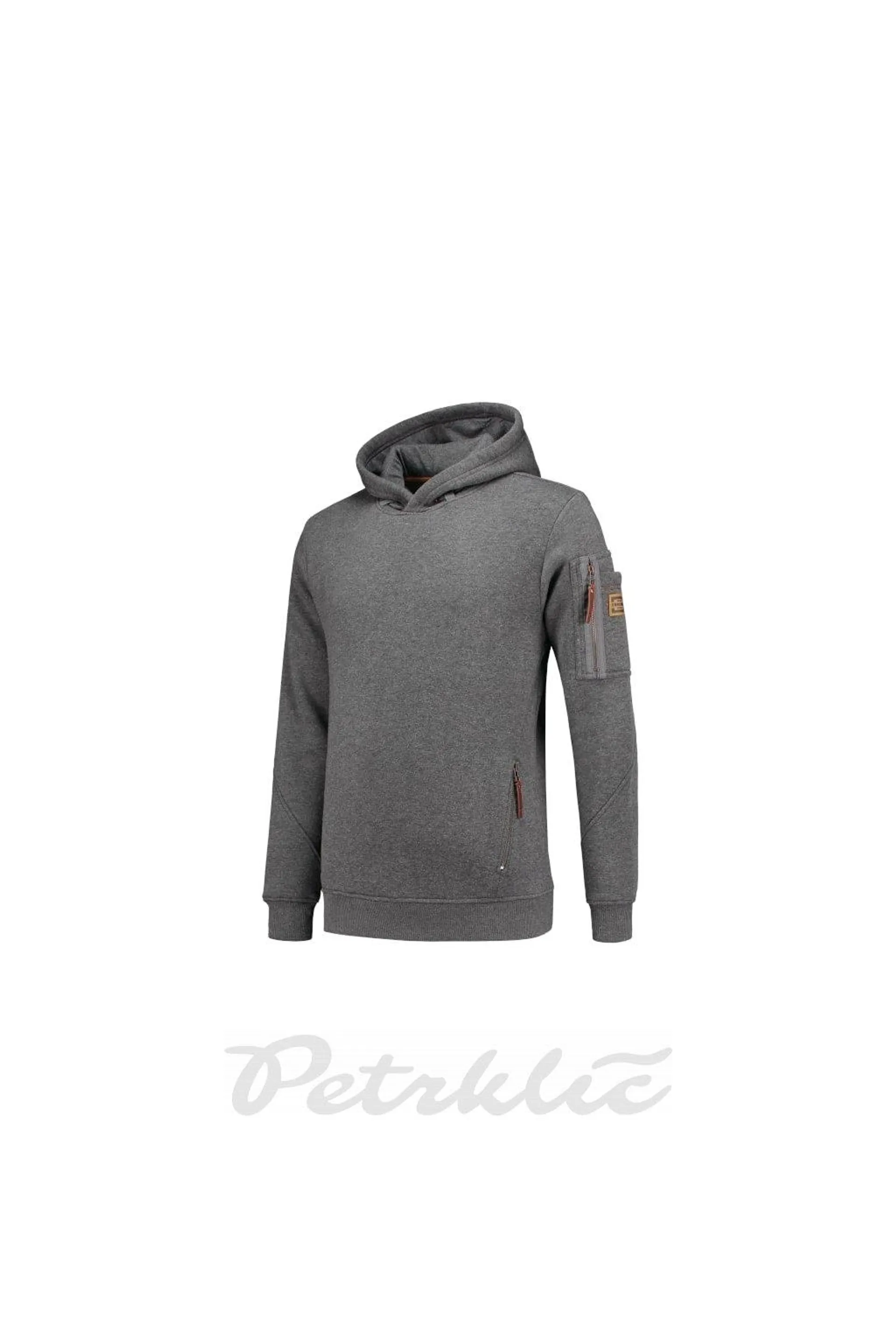 Prémiová bavlněná mikina s kapucí Hooded Sweater - šedý melír