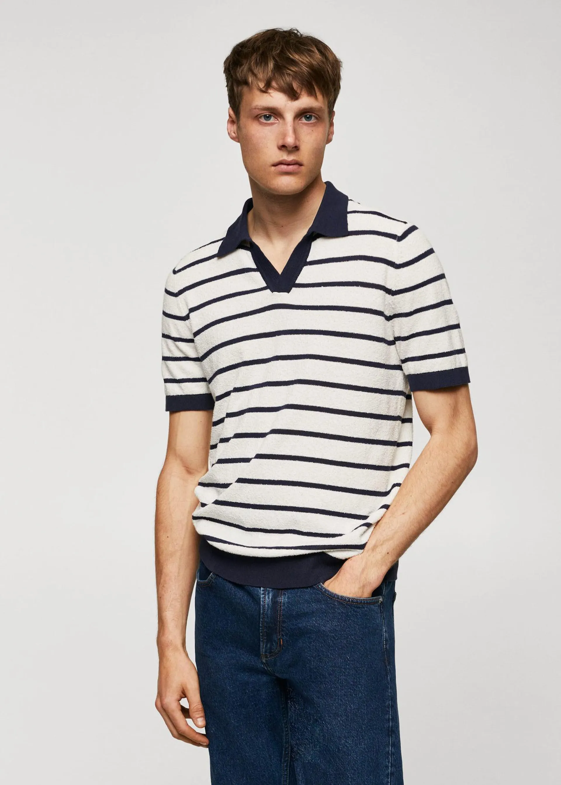 Polo rayas textura rizo