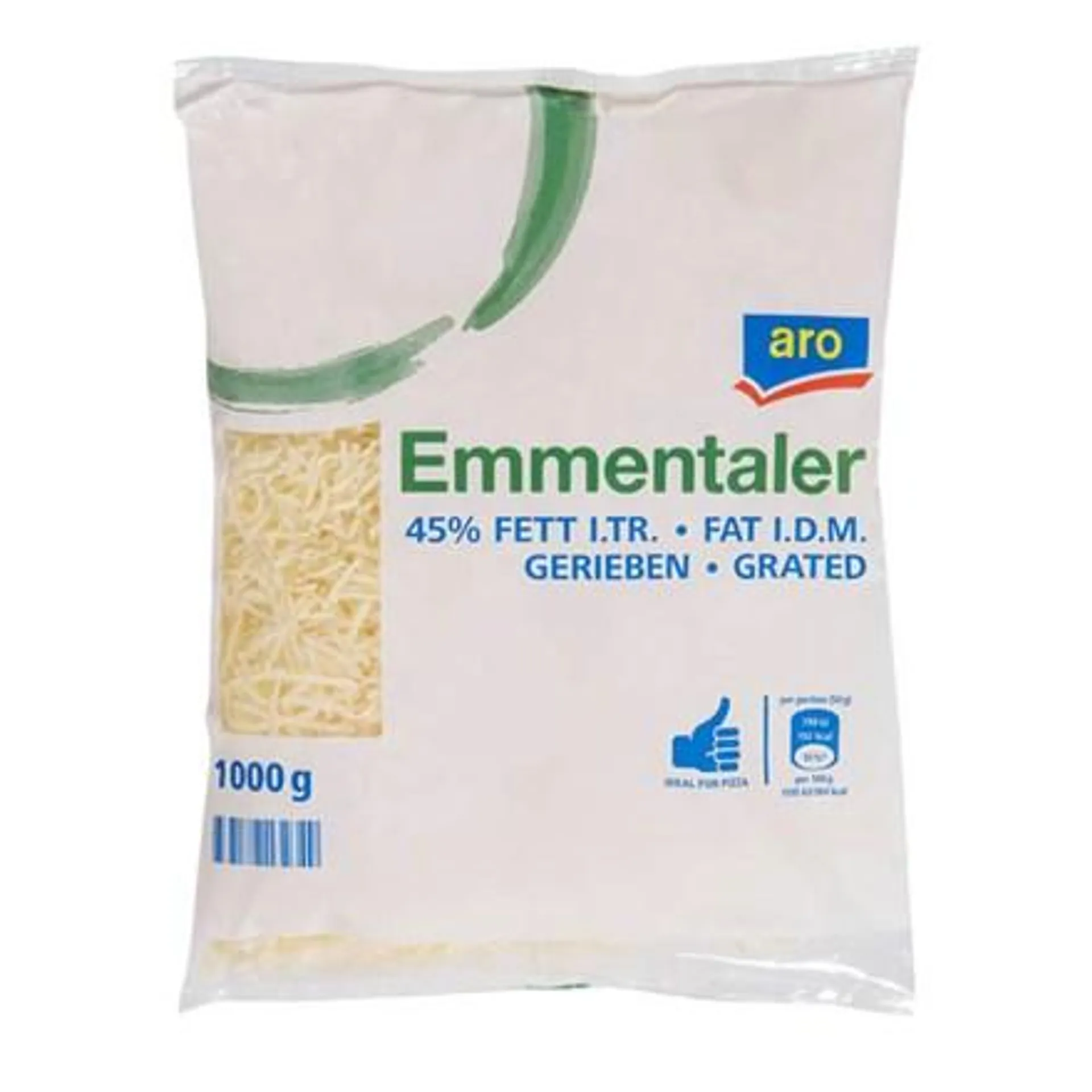 aro Emmentaler 45% sýr strouhaný chlaz. váž. cca 1 kg