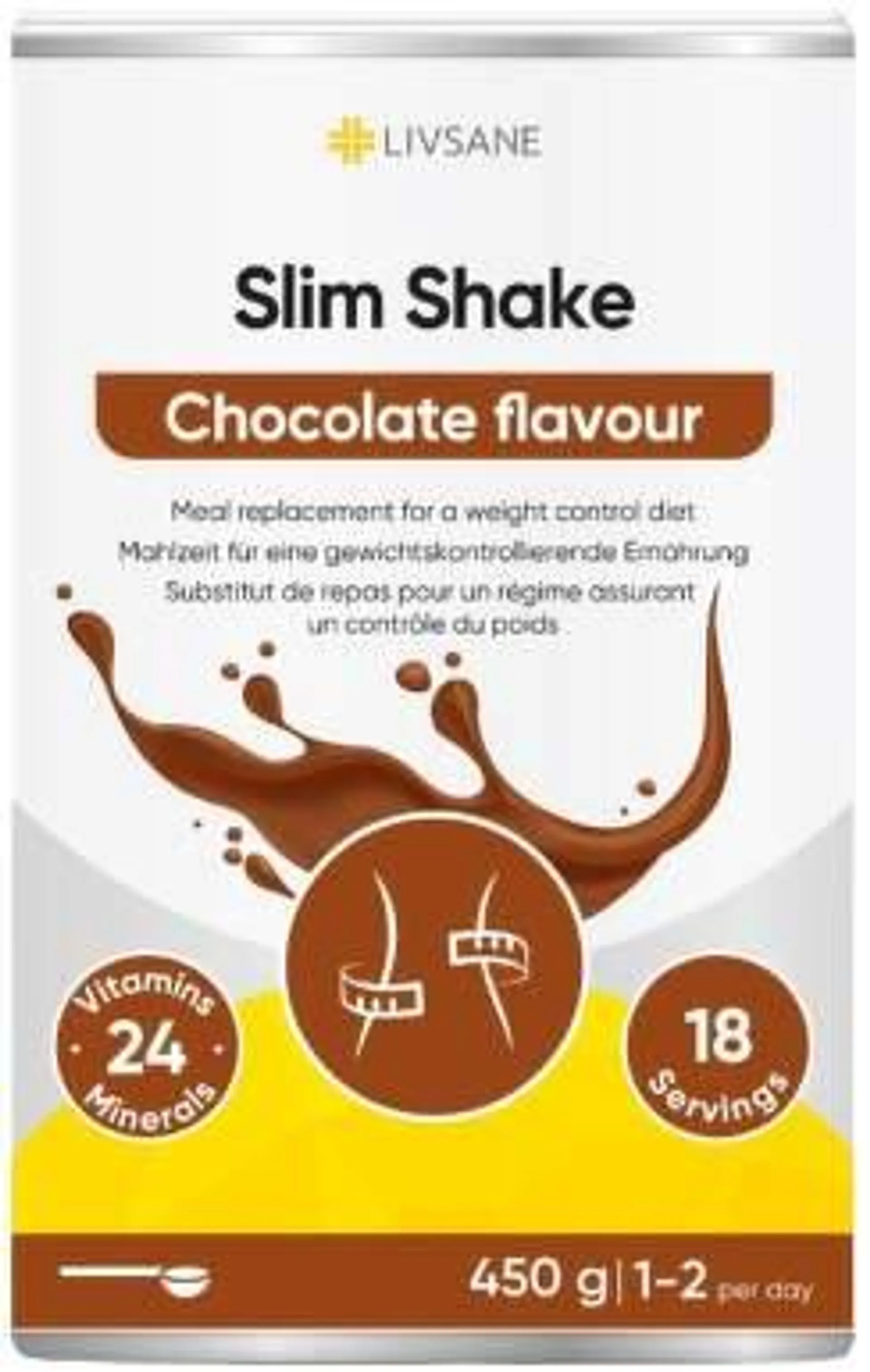 LIVSANE Slim Shake dietní výživový koktejl příchuť čokoláda 450g