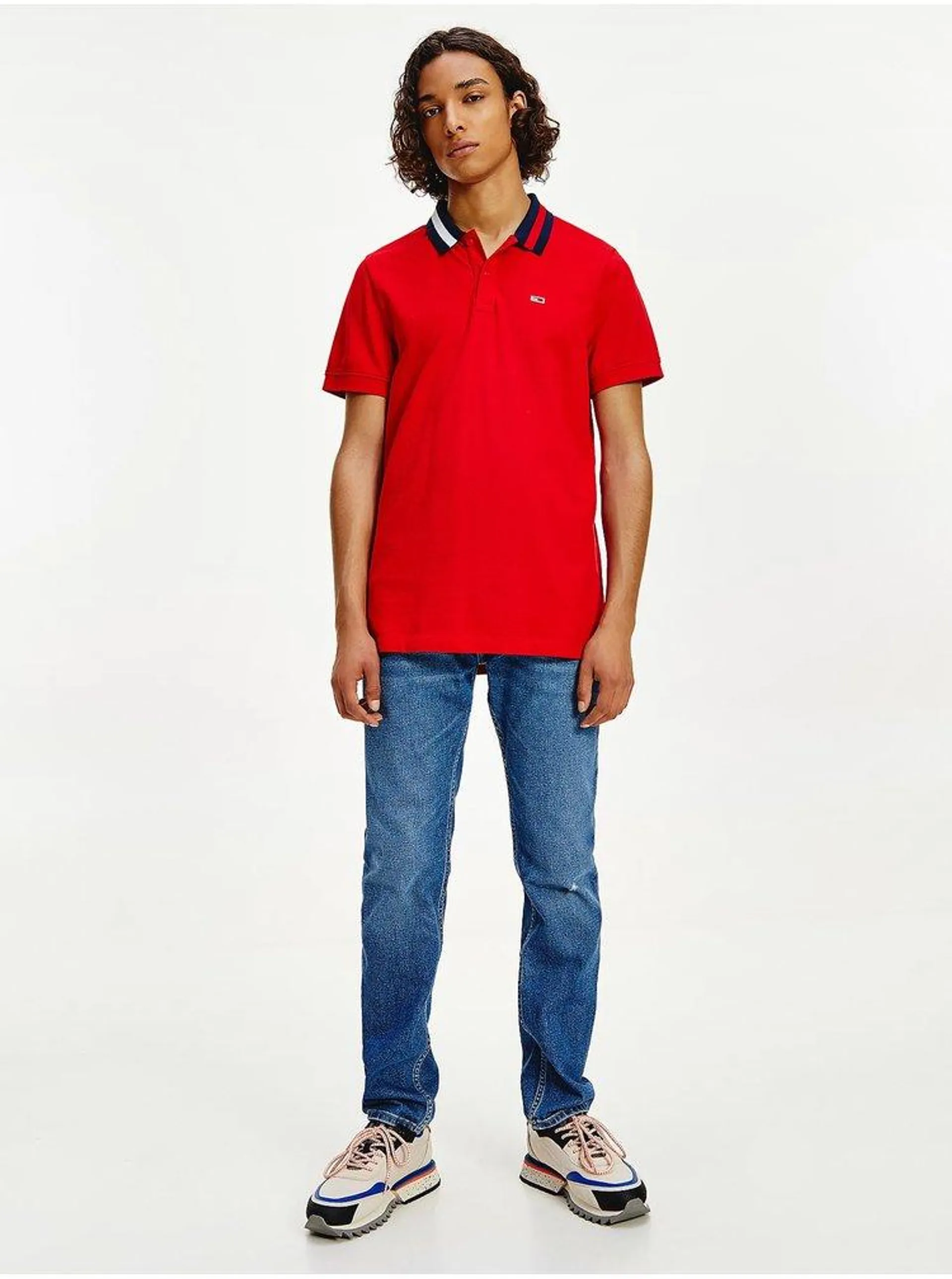 Červené polo triko Tommy Jeans