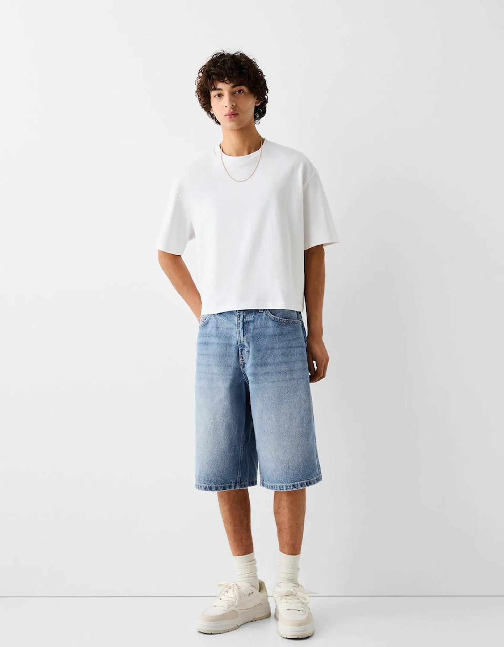 Jeans-Bermudashorts im Baggy-Stil