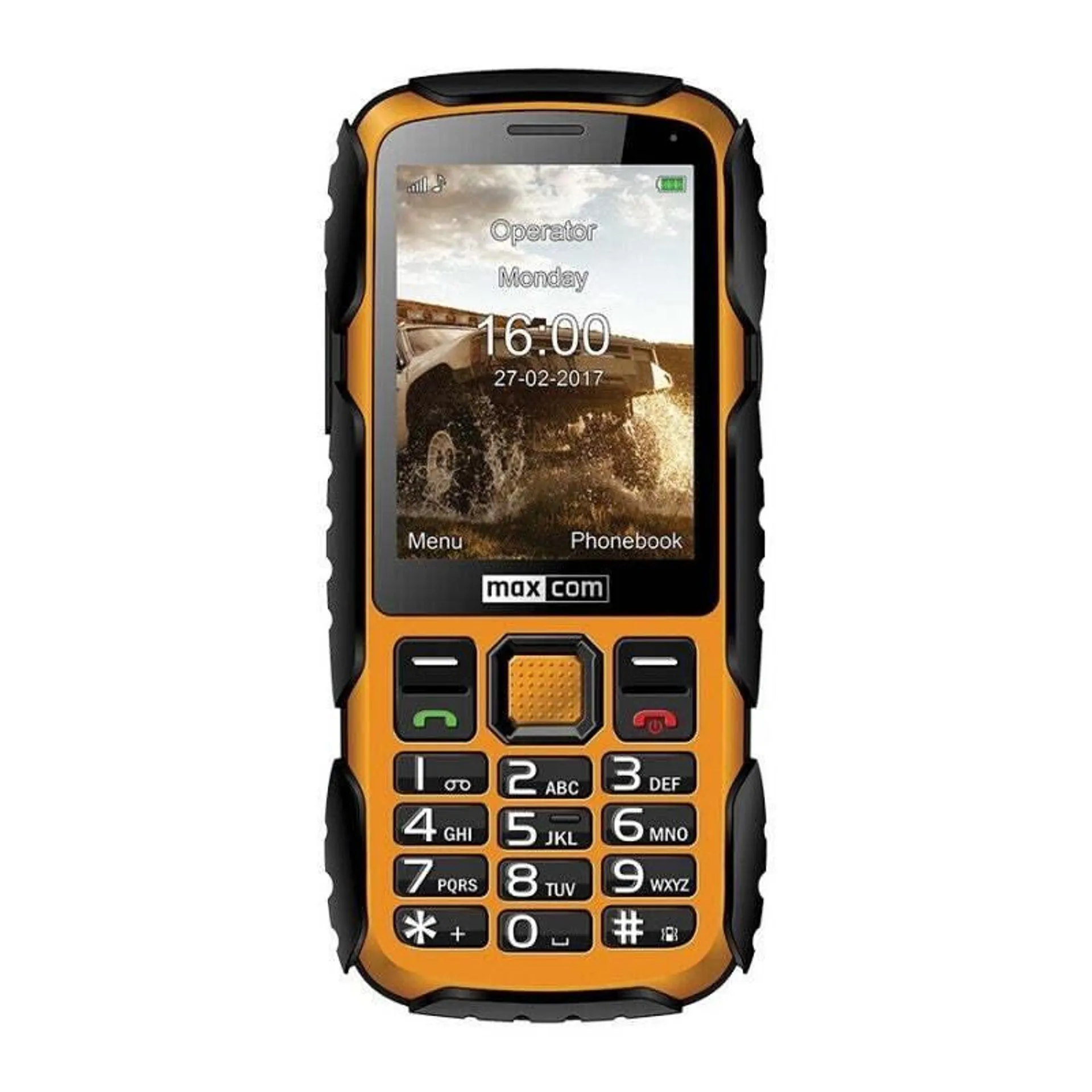 Odolný tlačítkový telefon Maxcom Strong MM920, žlutá VYBALENO