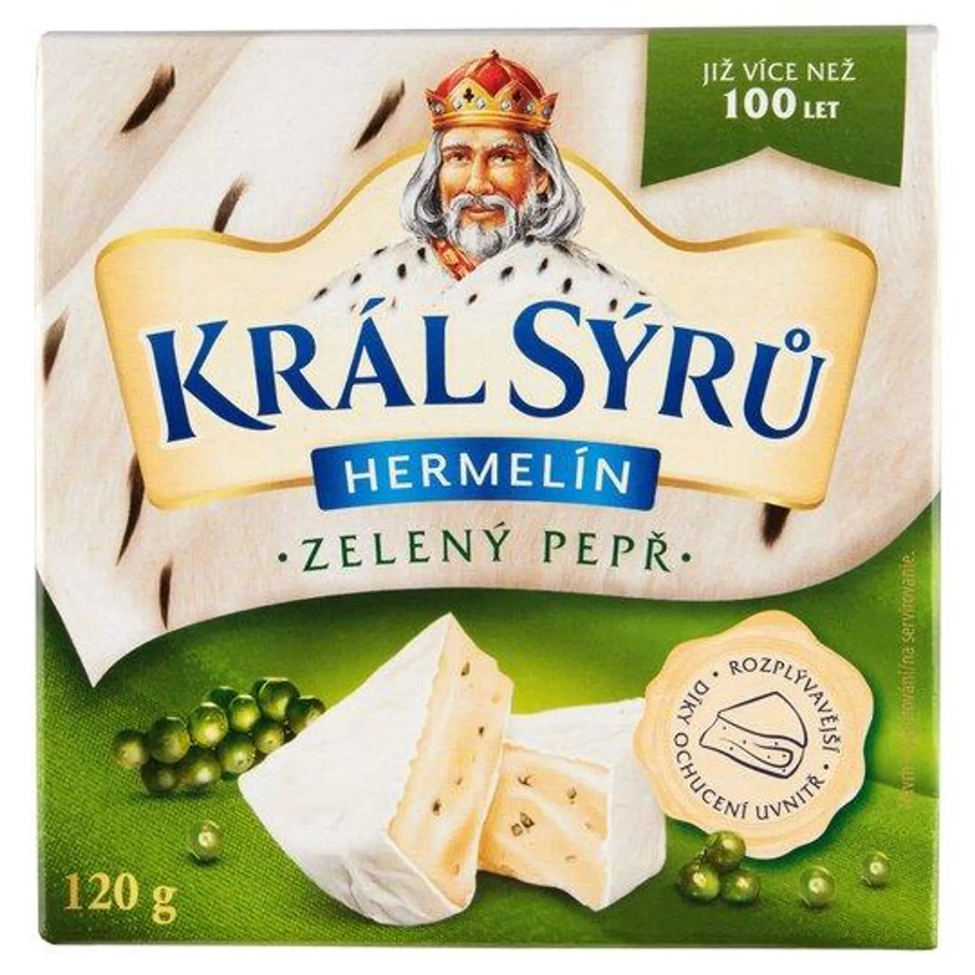 Král Sýrů Hermelín zelený pepř 120g