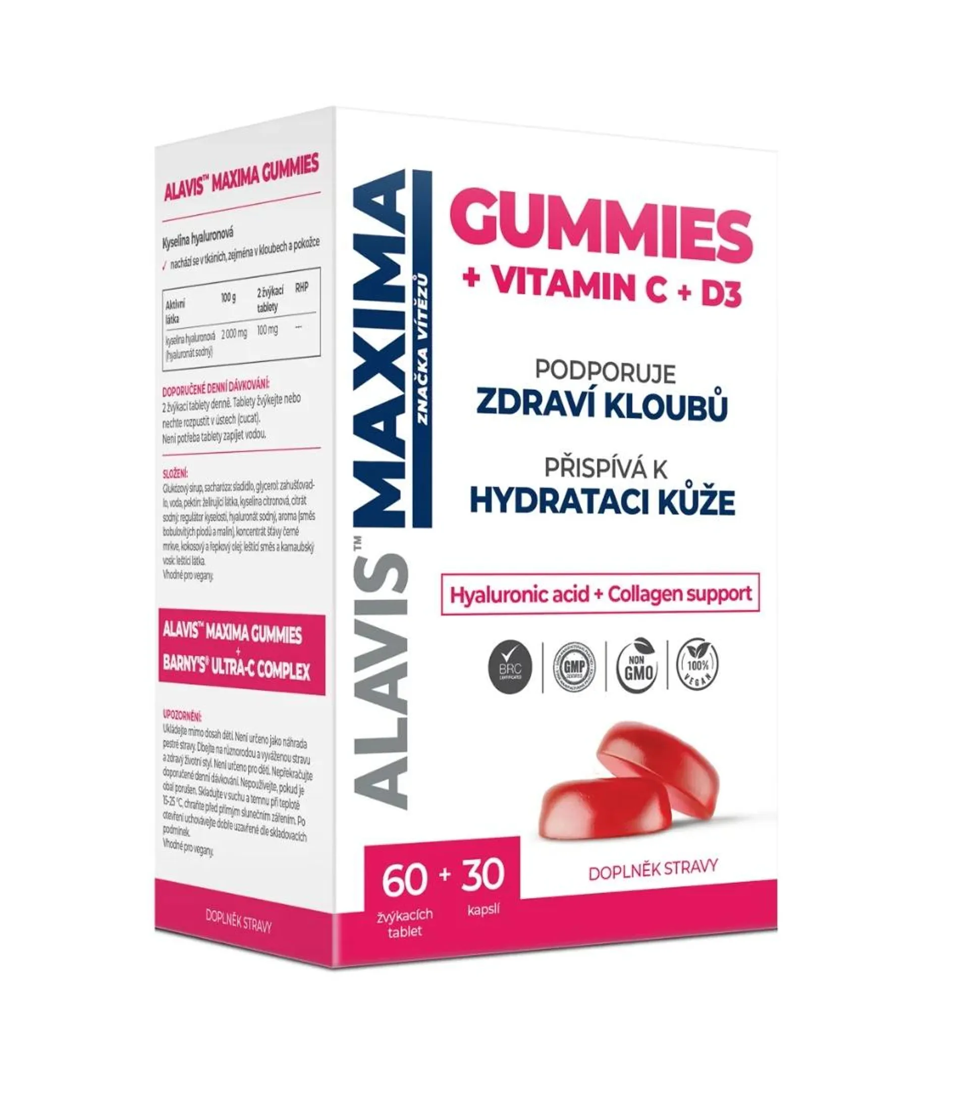 Alavis Maxima Gummies Vitamin C + D3 60 žvýkacích tablet + 30 kapslí