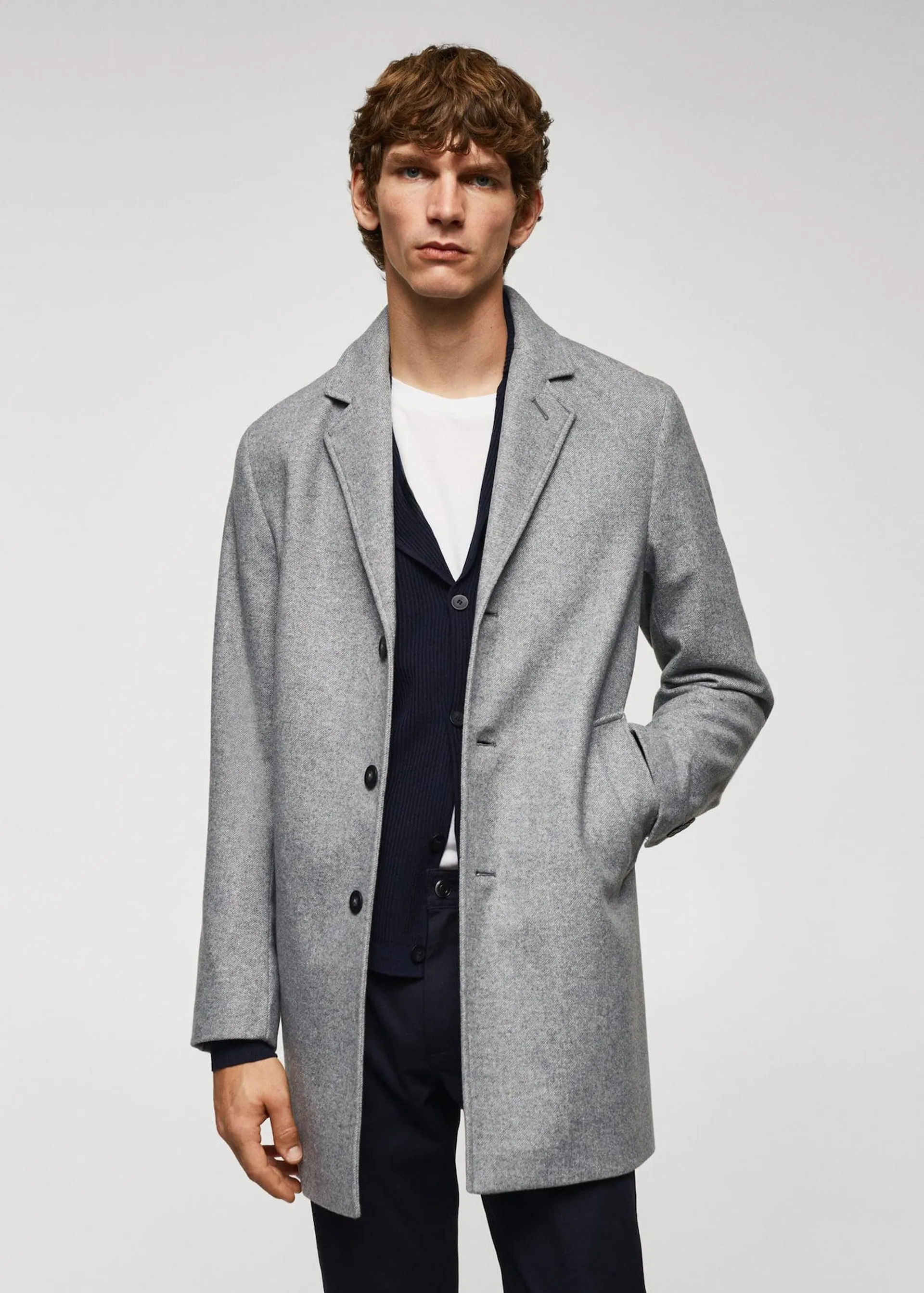 Kabát slim fit z recyklované vlny
