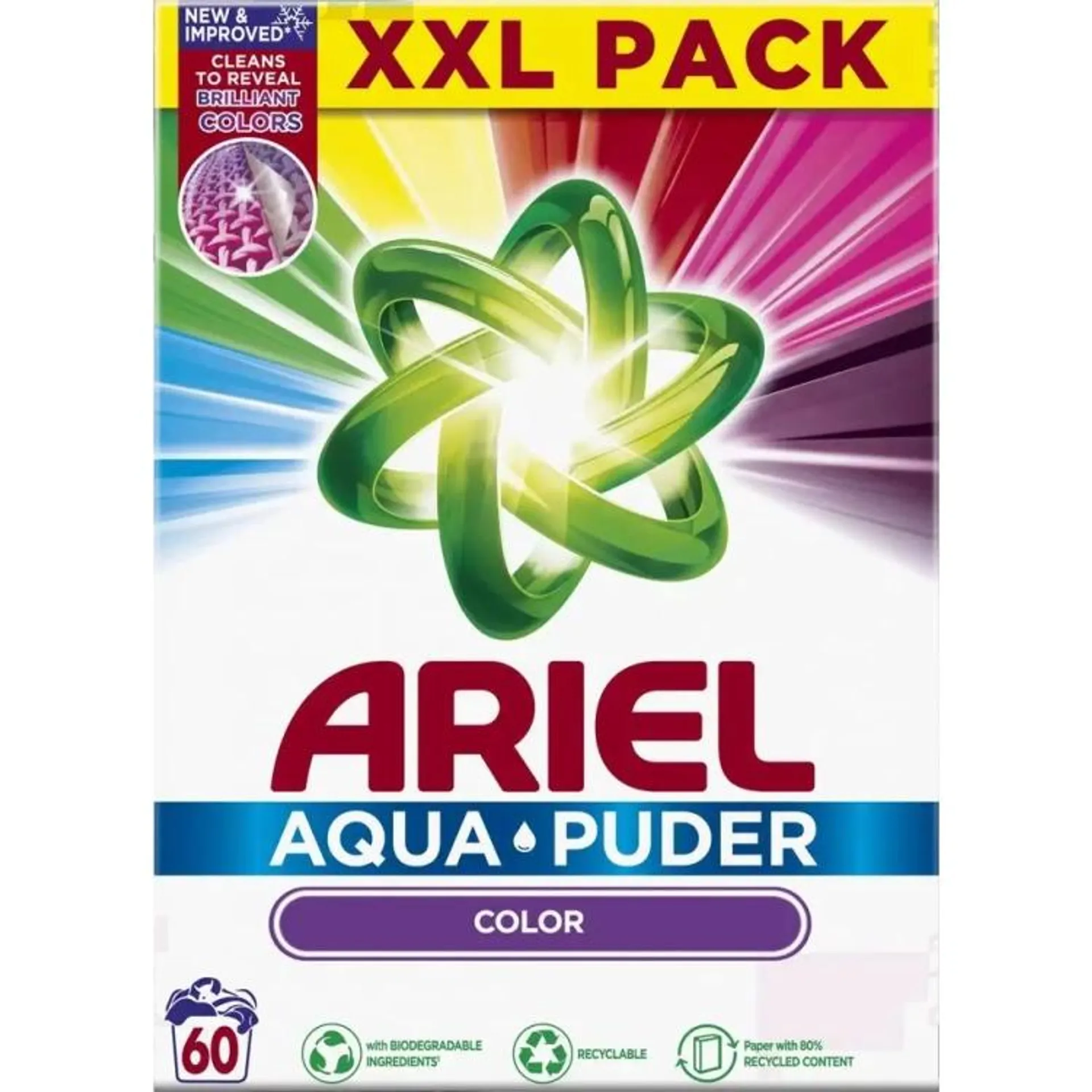 Ariel prací prášek Color 60 praní, 3,9 kg