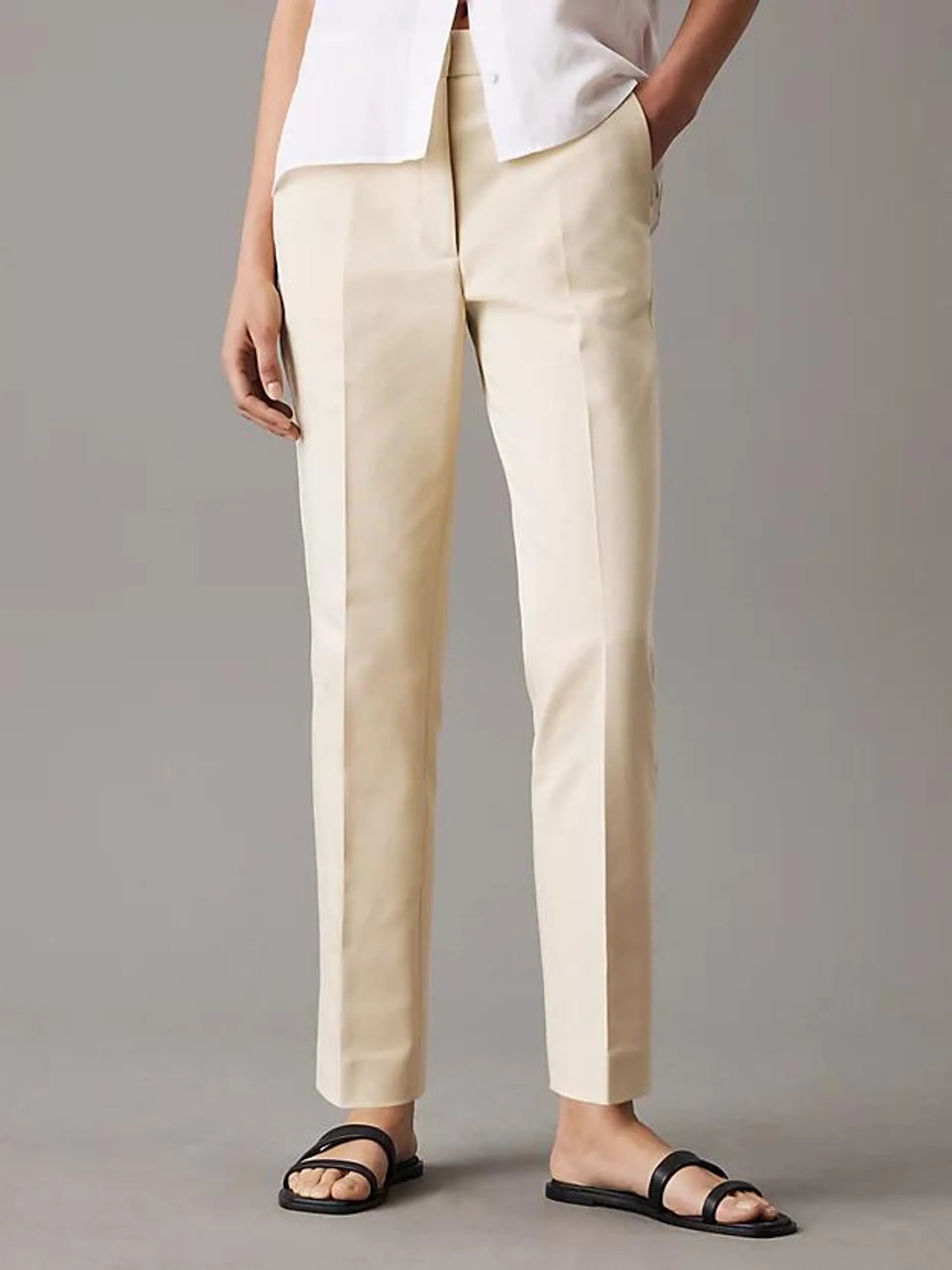 Slim Gabardine Ankle Trousers