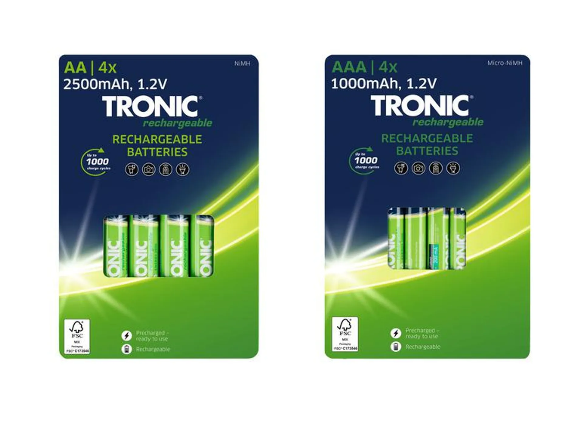 TRONIC® Nabíjecí baterie Ni-MH, 4 kusy