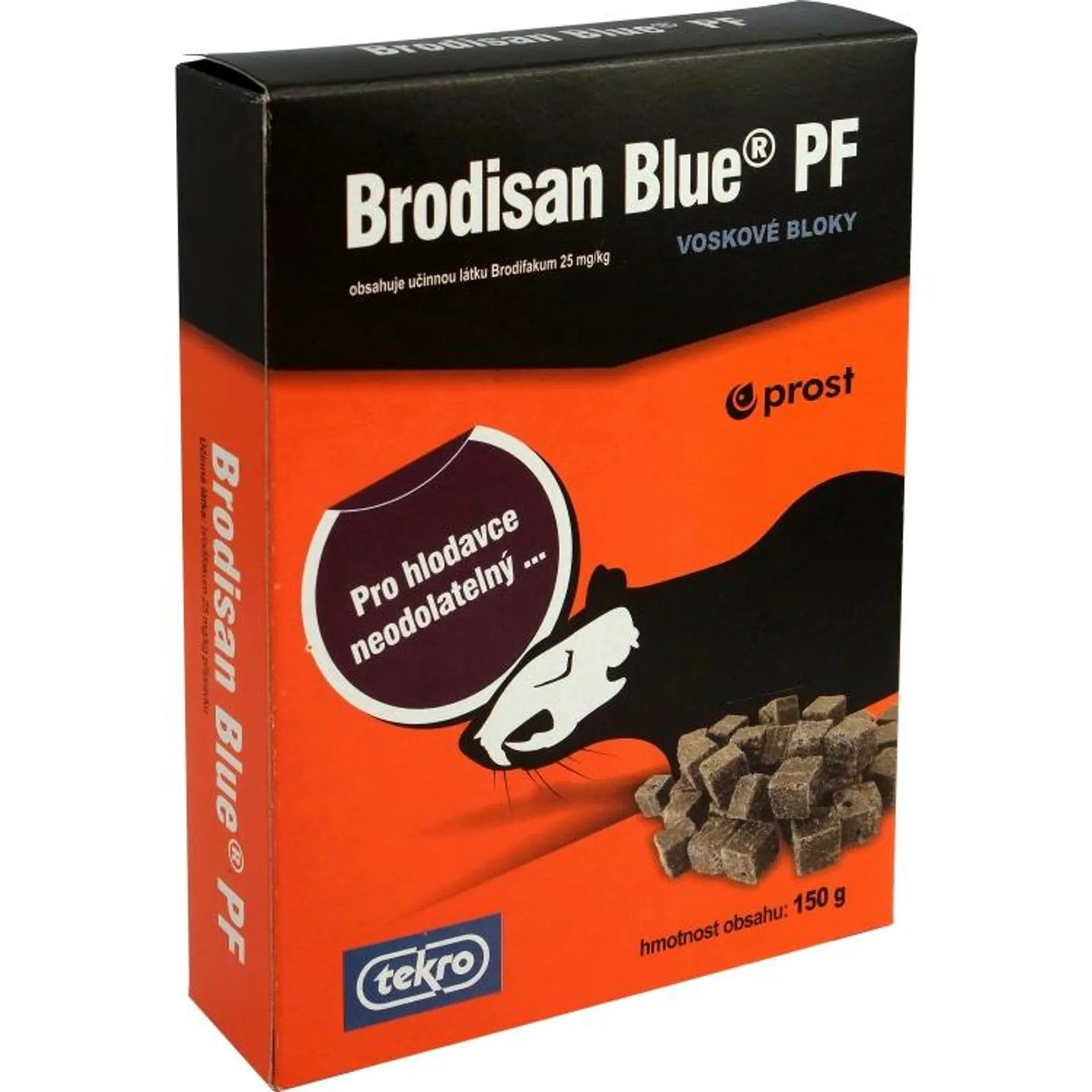 Brodisan Blue PF voskové bloky k hubení hlodavců, 150 g